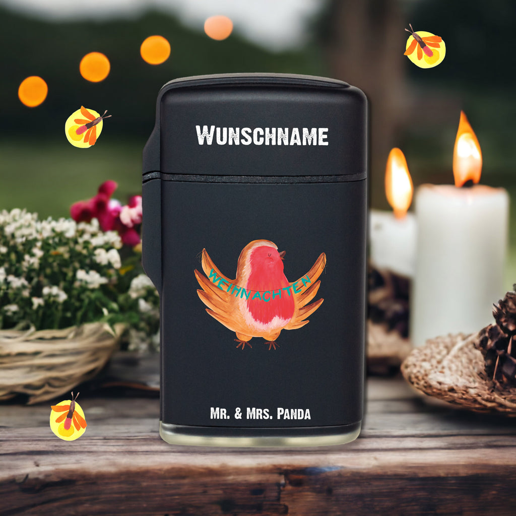 Personalisiertes Feuerzeug Rotkehlchen Weihnachten Personalisiertes Feuerzeug, Personalisiertes Gas-Feuerzeug, Personalisiertes Sturmfeuerzeug, Winter, Weihnachten, Weihnachtsdeko, Nikolaus, Advent, Heiligabend, Wintermotiv, Frohe Weihnachten, Weihnachtsmotiv, Weihnachtsgruß, Vogel, xmas
