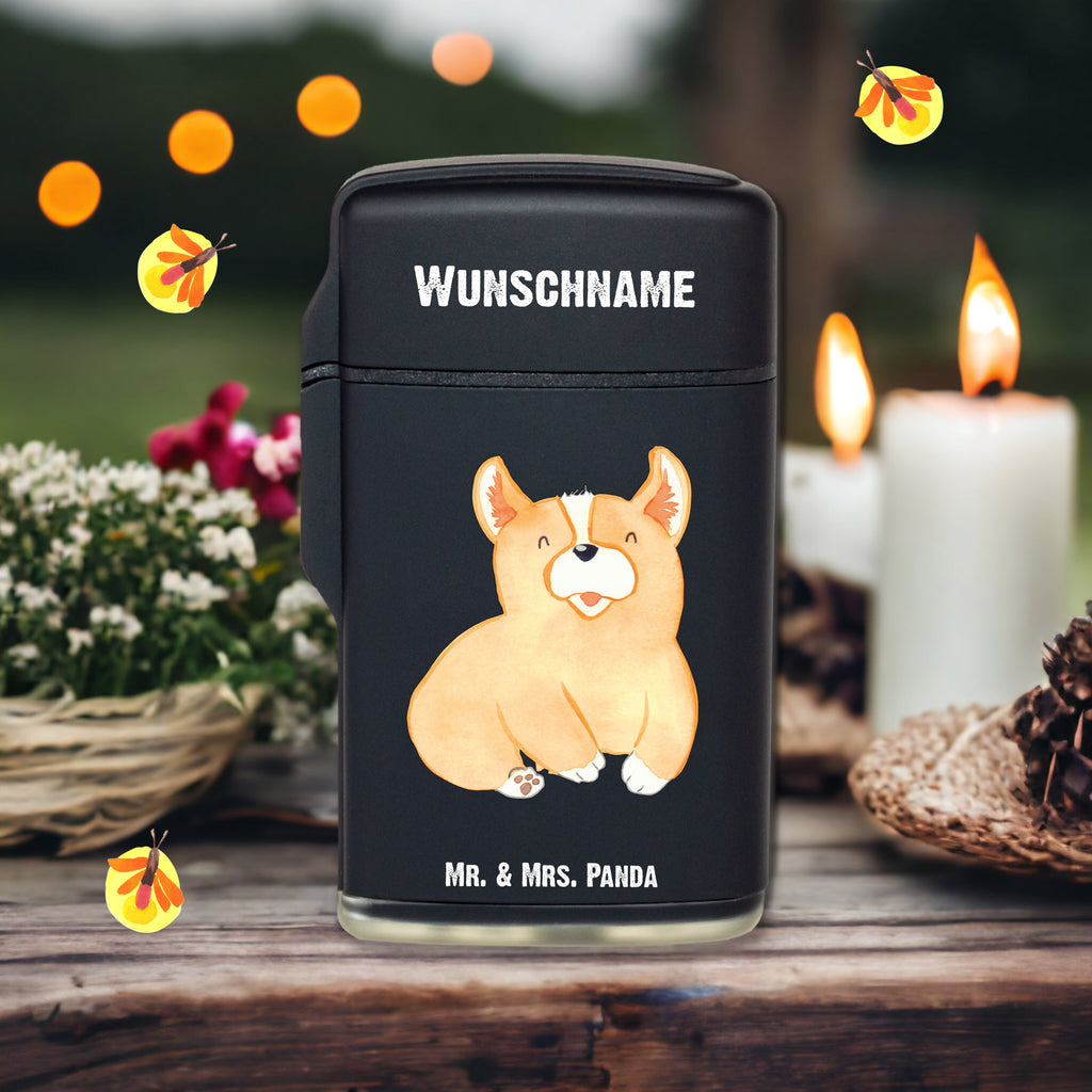 Personalisiertes Feuerzeug Corgie Personalisiertes Feuerzeug, Personalisiertes Gas-Feuerzeug, Personalisiertes Sturmfeuerzeug, Hund, Hundemotiv, Haustier, Hunderasse, Tierliebhaber, Hundebesitzer, Sprüche, Corgie, Welsh Corgie Pembroke, britisch, Motivation, Spruch, Hundespruch, Lebensfreude