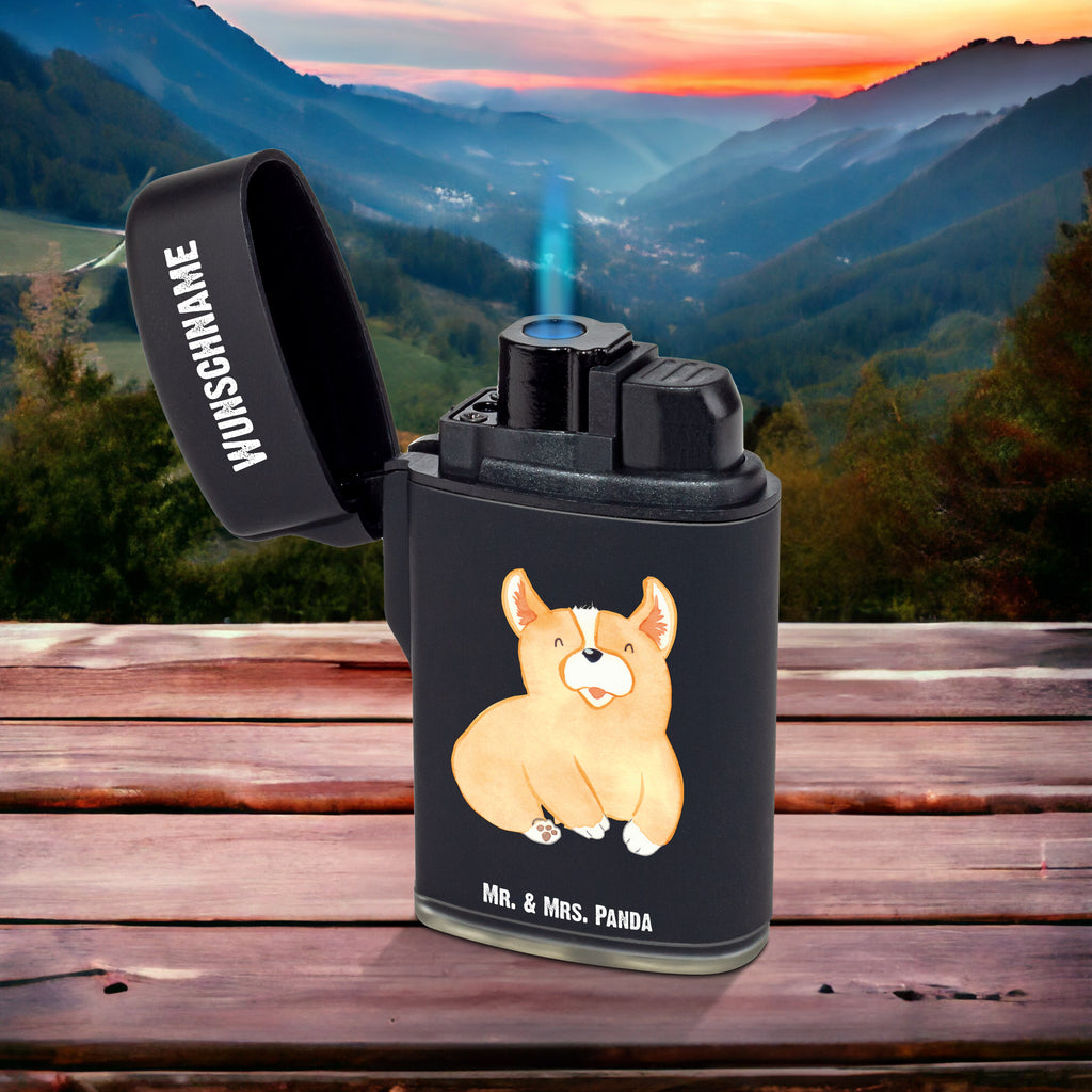 Personalisiertes Feuerzeug Corgie Personalisiertes Feuerzeug, Personalisiertes Gas-Feuerzeug, Personalisiertes Sturmfeuerzeug, Hund, Hundemotiv, Haustier, Hunderasse, Tierliebhaber, Hundebesitzer, Sprüche, Corgie, Welsh Corgie Pembroke, britisch, Motivation, Spruch, Hundespruch, Lebensfreude