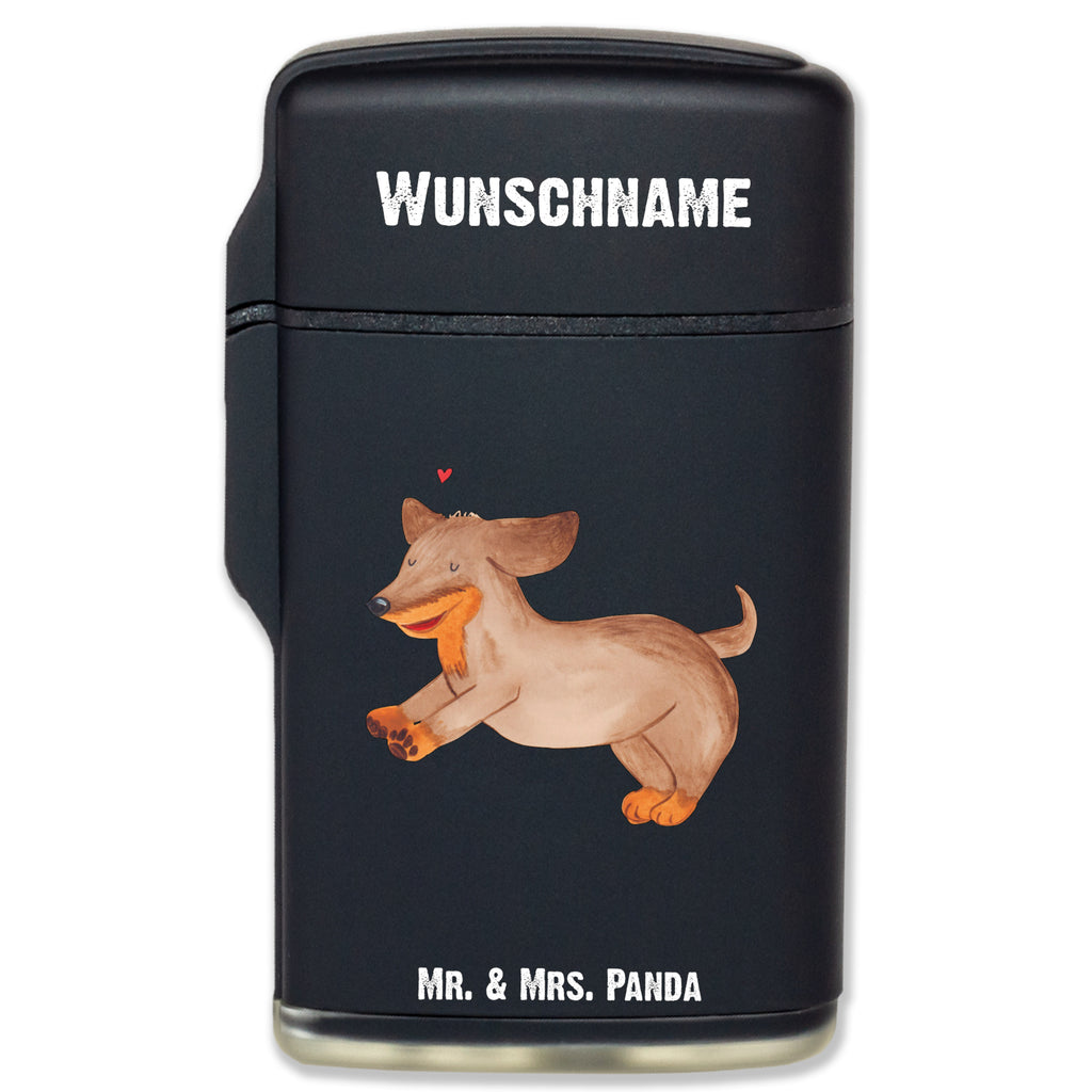 Personalisiertes Feuerzeug Hund Dackel fröhlich Personalisiertes Feuerzeug, Personalisiertes Gas-Feuerzeug, Personalisiertes Sturmfeuerzeug, Hund, Hundemotiv, Haustier, Hunderasse, Tierliebhaber, Hundebesitzer, Sprüche, Hunde, Dackel, Dachshund, happy dog