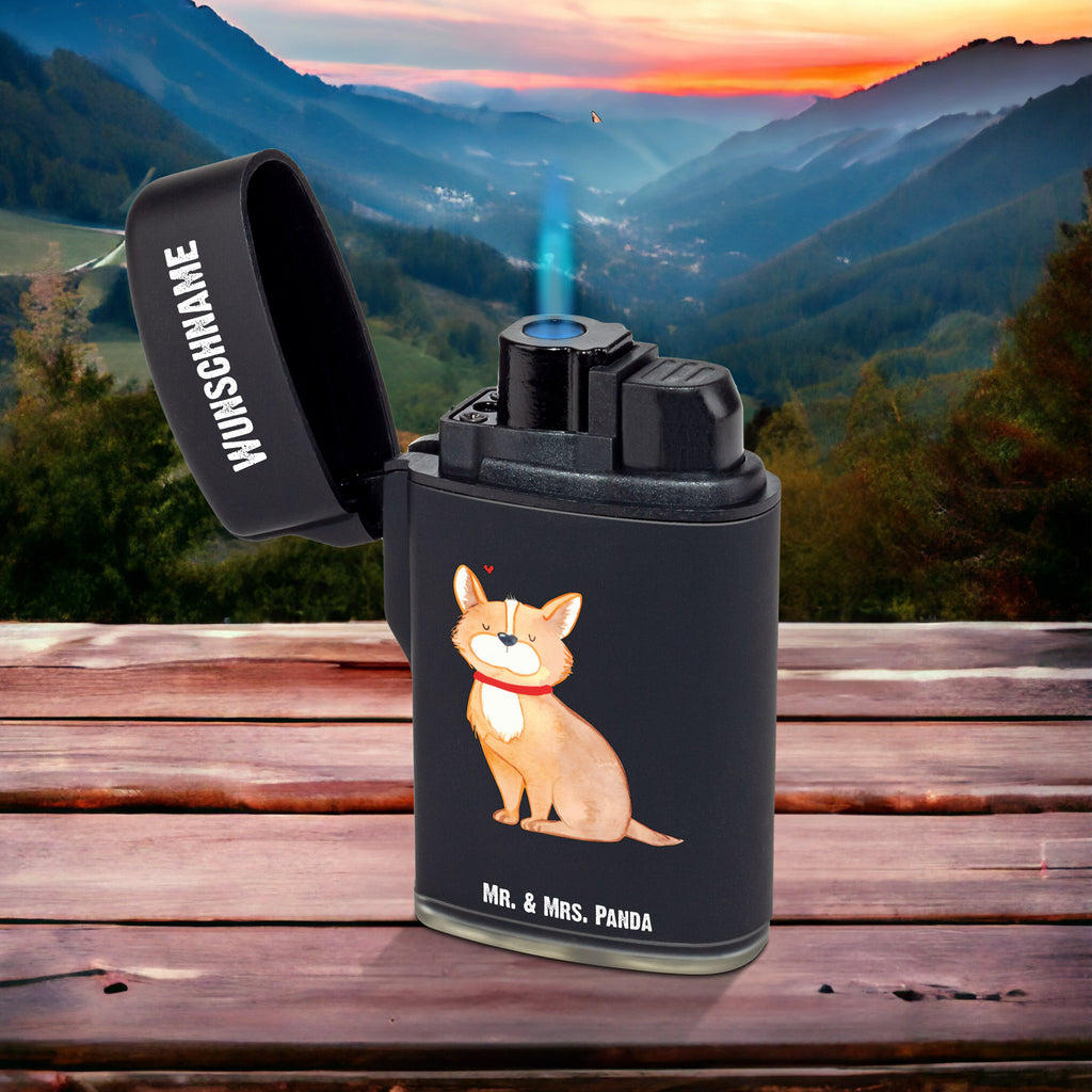 Personalisiertes Feuerzeug Hundeglück Personalisiertes Feuerzeug, Personalisiertes Gas-Feuerzeug, Personalisiertes Sturmfeuerzeug, Hund, Hundemotiv, Haustier, Hunderasse, Tierliebhaber, Hundebesitzer, Sprüche, Corgie, Hundeliebe, Spruch, Hundemama, Liebe