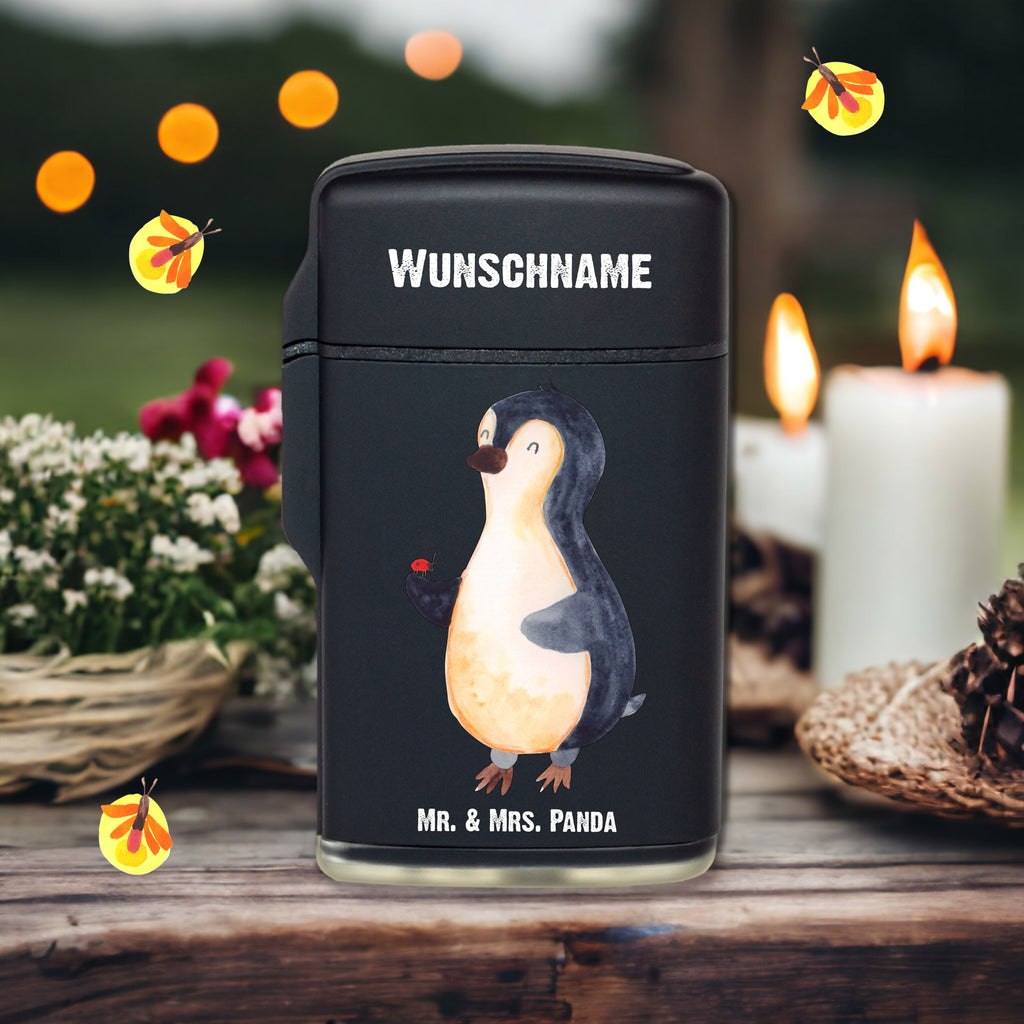 Personalisiertes Feuerzeug Pinguin Marienkäfer Personalisiertes Feuerzeug, Personalisiertes Gas-Feuerzeug, Personalisiertes Sturmfeuerzeug, Pinguin, Pinguine, Marienkäfer, Liebe, Wunder, Glück, Freude, Lebensfreude