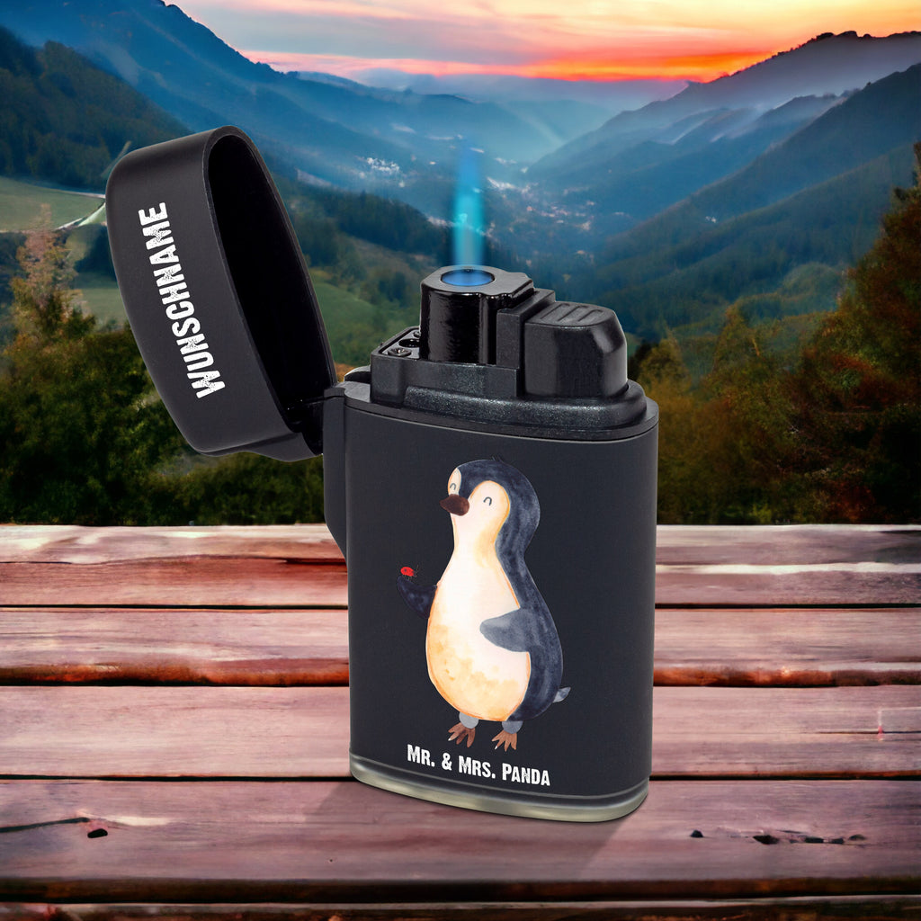Personalisiertes Feuerzeug Pinguin Marienkäfer Personalisiertes Feuerzeug, Personalisiertes Gas-Feuerzeug, Personalisiertes Sturmfeuerzeug, Pinguin, Pinguine, Marienkäfer, Liebe, Wunder, Glück, Freude, Lebensfreude