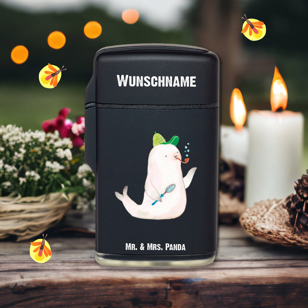 Personalisiertes Feuerzeug Robbe Sherlock Personalisiertes Feuerzeug, Personalisiertes Gas-Feuerzeug, Personalisiertes Sturmfeuerzeug, Tiermotive, Gute Laune, lustige Sprüche, Tiere