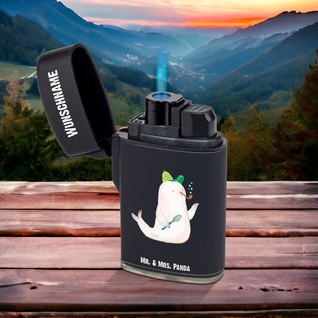 Personalisiertes Feuerzeug Robbe Sherlock Personalisiertes Feuerzeug, Personalisiertes Gas-Feuerzeug, Personalisiertes Sturmfeuerzeug, Tiermotive, Gute Laune, lustige Sprüche, Tiere