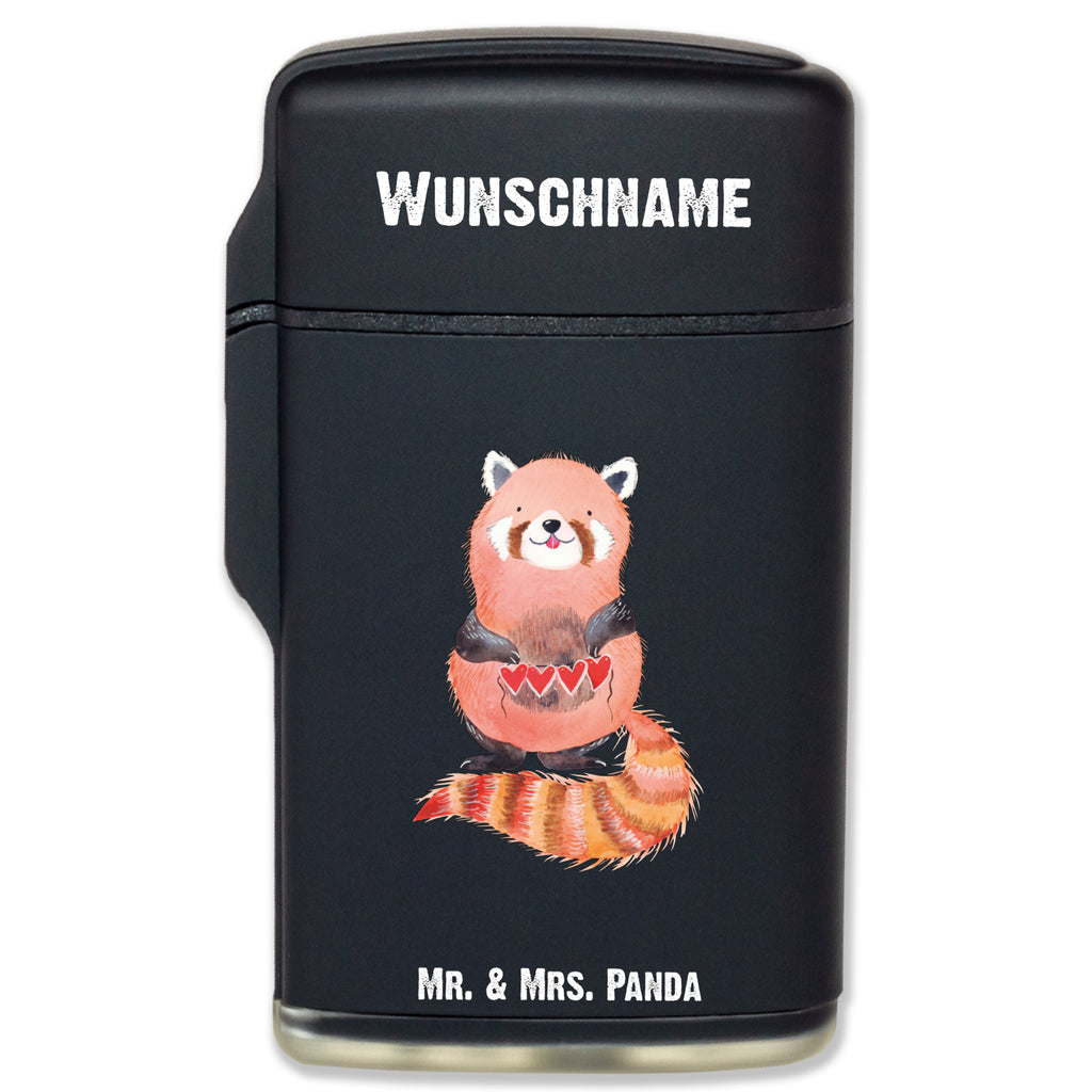 Personalisiertes Feuerzeug Roter Panda Personalisiertes Feuerzeug, Personalisiertes Gas-Feuerzeug, Personalisiertes Sturmfeuerzeug, Tiermotive, Gute Laune, lustige Sprüche, Tiere, Panda, Liebe, Rot, Herz, Liebling, Lieblingsmensch