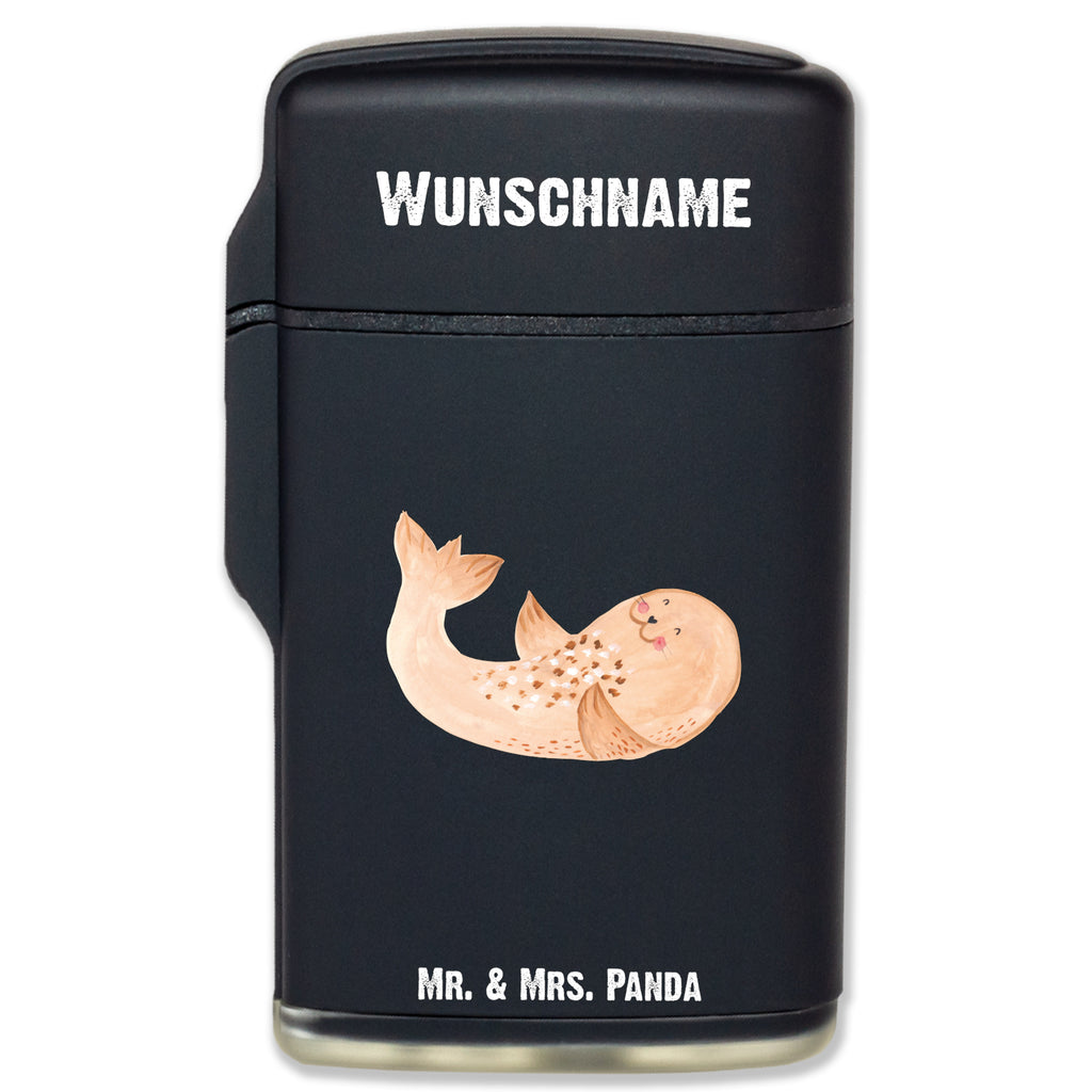 Personalisiertes Feuerzeug Robbe liegend Personalisiertes Feuerzeug, Personalisiertes Gas-Feuerzeug, Personalisiertes Sturmfeuerzeug, Tiermotive, Gute Laune, lustige Sprüche, Tiere, Robbe, Robben, Seehund, Strand, Meerestier, Ostsee, Nordsee, Lachen, Freude