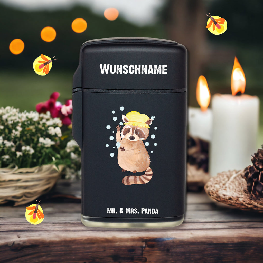 Personalisiertes Feuerzeug Waschbär Personalisiertes Feuerzeug, Personalisiertes Gas-Feuerzeug, Personalisiertes Sturmfeuerzeug, Tiermotive, Gute Laune, lustige Sprüche, Tiere, Waschbär, Tagträumen, Plan, Fröhlich, waschen, Seifenblasen