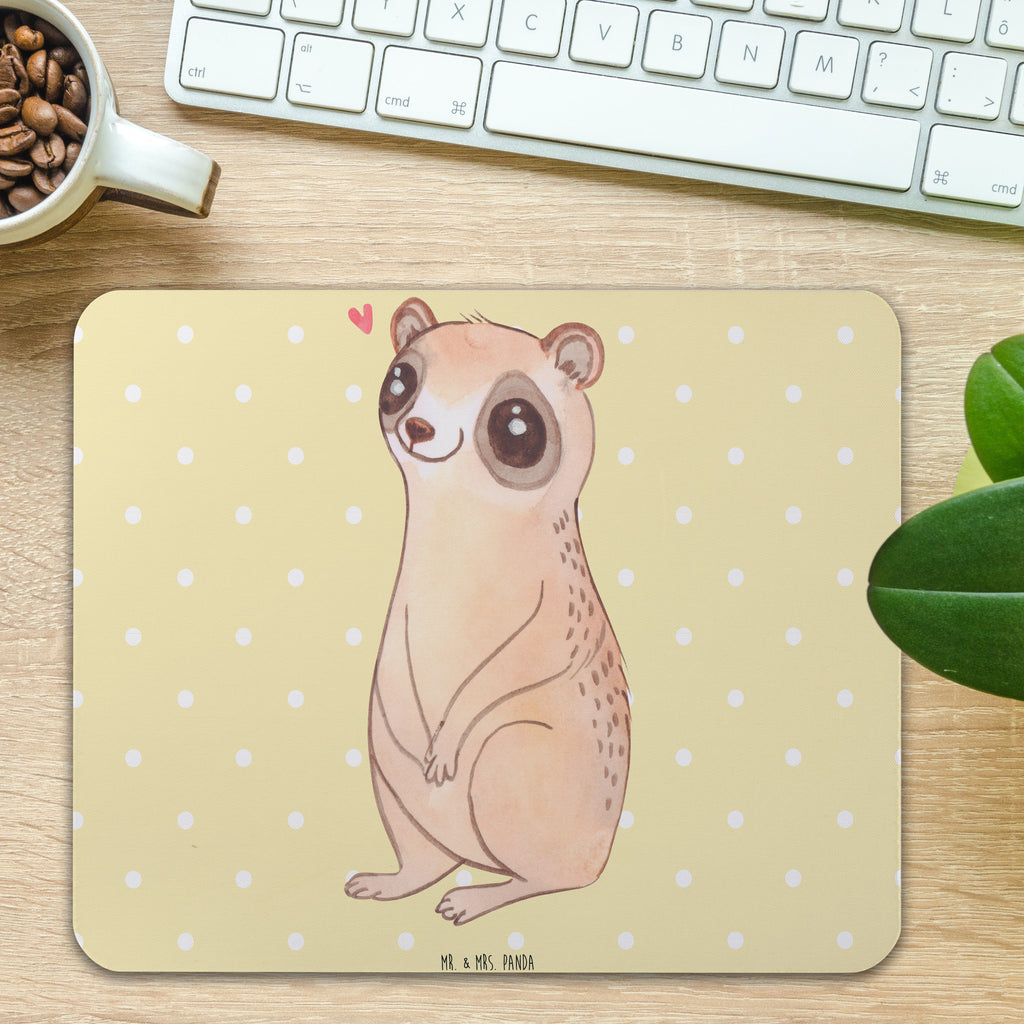 Mauspad Plumplori Glücklich Plumplori, Niedlich, Glück Mousepad, Computer zubehör, Büroausstattung, PC Zubehör, Arbeitszimmer, Mauspad, Einzigartiges Mauspad, Designer Mauspad  süße Tiermotive, gute Laune, lustige Sprüche, Tiere