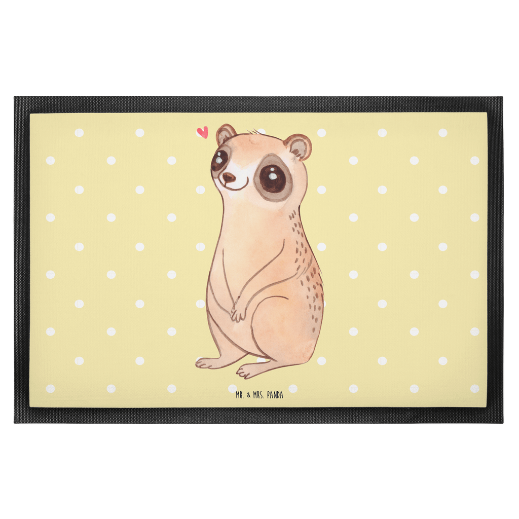 Fußmatte Plumplori Glücklich Türvorleger, Schmutzmatte, Fußabtreter, Matte, Schmutzfänger, Fußabstreifer, Schmutzfangmatte, Türmatte, Motivfußmatte, Haustürmatte, Vorleger, süße Tiermotive, gute Laune, lustige Sprüche, Tiere, Plumplori, Niedlich, Glück