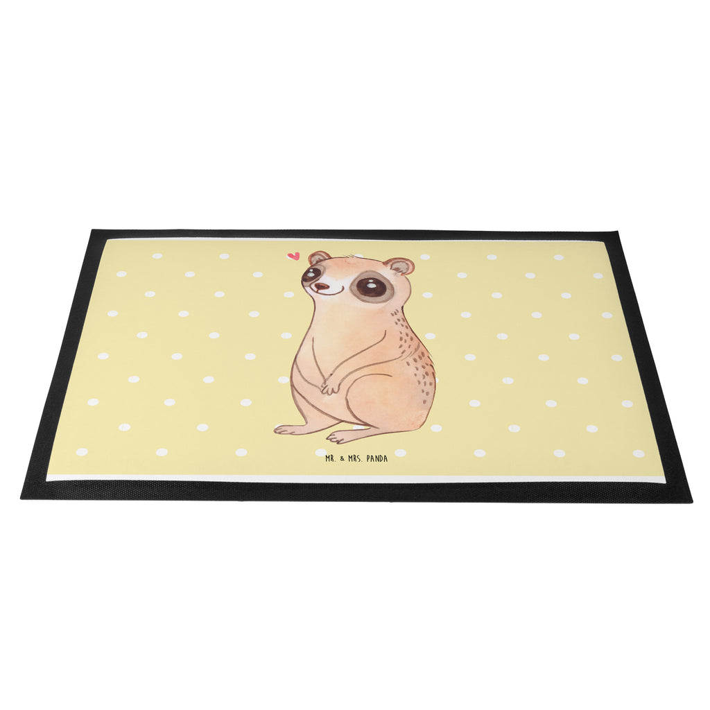 Fußmatte Plumplori Glücklich Türvorleger, Schmutzmatte, Fußabtreter, Matte, Schmutzfänger, Fußabstreifer, Schmutzfangmatte, Türmatte, Motivfußmatte, Haustürmatte, Vorleger, süße Tiermotive, gute Laune, lustige Sprüche, Tiere, Plumplori, Niedlich, Glück