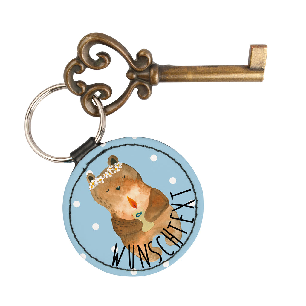 Personalisierter Schlüsselanhänger Kommunion-Bär Personalisierter Schlüsselanhänger, Personalisierter Anhänger, Personalisierter Taschenanhänger, Personalisierter Glücksbringer, Personalisierter Schutzengel, Schlüsselanhänger mit Namen, Anhänger mit Namen, Glücksbringer mit Namen, Schlüsselanhänger Wunschtext, Schlüsselanhänger selbst gestalten, Bär, Teddy, Teddybär, Kommunion, Gottes Segen, Taufkerze, katholisch