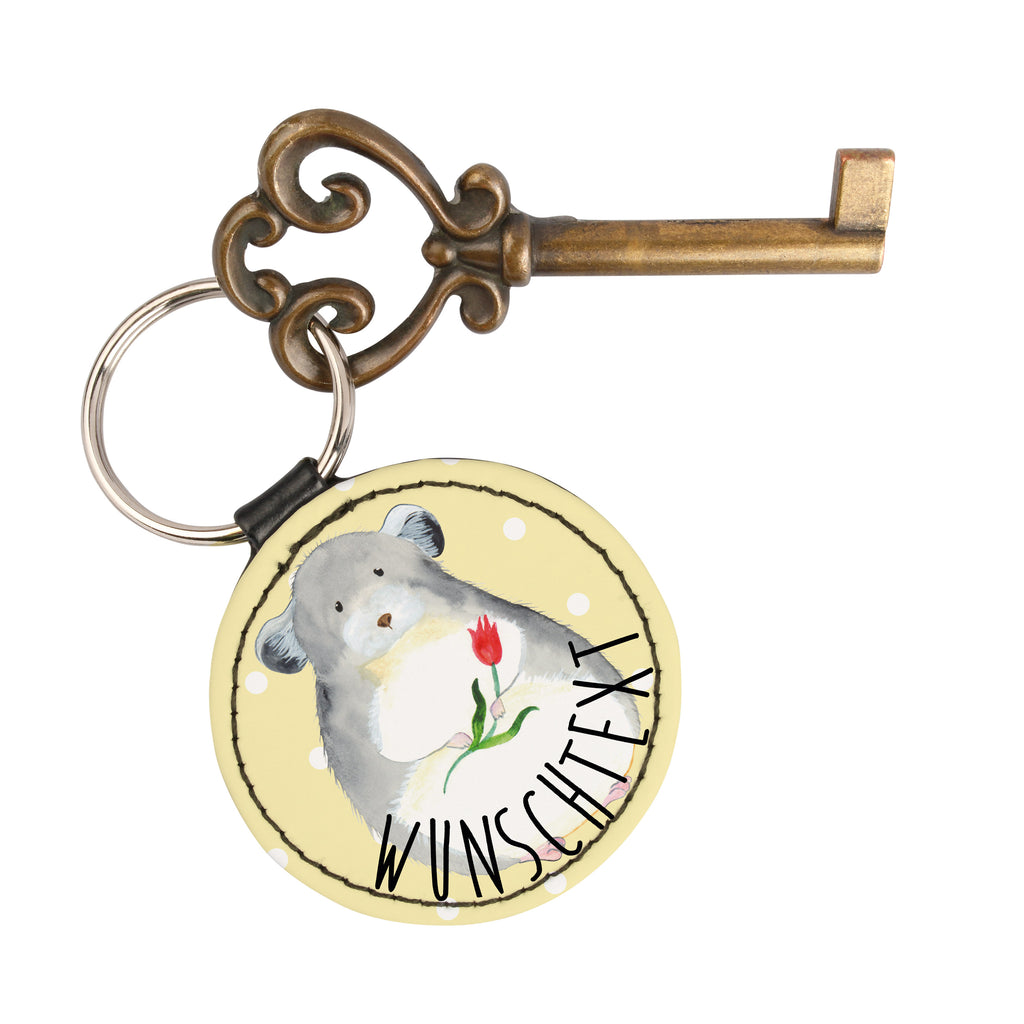 Personalisierter Schlüsselanhänger Chinchilla mit Blume Personalisierter Schlüsselanhänger, Personalisierter Anhänger, Personalisierter Taschenanhänger, Personalisierter Glücksbringer, Personalisierter Schutzengel, Schlüsselanhänger mit Namen, Anhänger mit Namen, Glücksbringer mit Namen, Schlüsselanhänger Wunschtext, Schlüsselanhänger selbst gestalten, Tiermotive, Gute Laune, lustige Sprüche, Tiere, Chinchilla, Chinchillas, Liebeskummer, Kummer, Depressionen, traurig sein, Chaos, Glücklichsein, Büro, Büroalltag