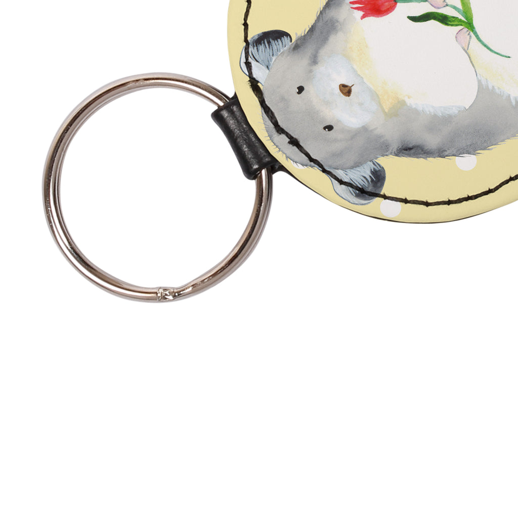 Personalisierter Schlüsselanhänger Chinchilla mit Blume Personalisierter Schlüsselanhänger, Personalisierter Anhänger, Personalisierter Taschenanhänger, Personalisierter Glücksbringer, Personalisierter Schutzengel, Schlüsselanhänger mit Namen, Anhänger mit Namen, Glücksbringer mit Namen, Schlüsselanhänger Wunschtext, Schlüsselanhänger selbst gestalten, Tiermotive, Gute Laune, lustige Sprüche, Tiere, Chinchilla, Chinchillas, Liebeskummer, Kummer, Depressionen, traurig sein, Chaos, Glücklichsein, Büro, Büroalltag