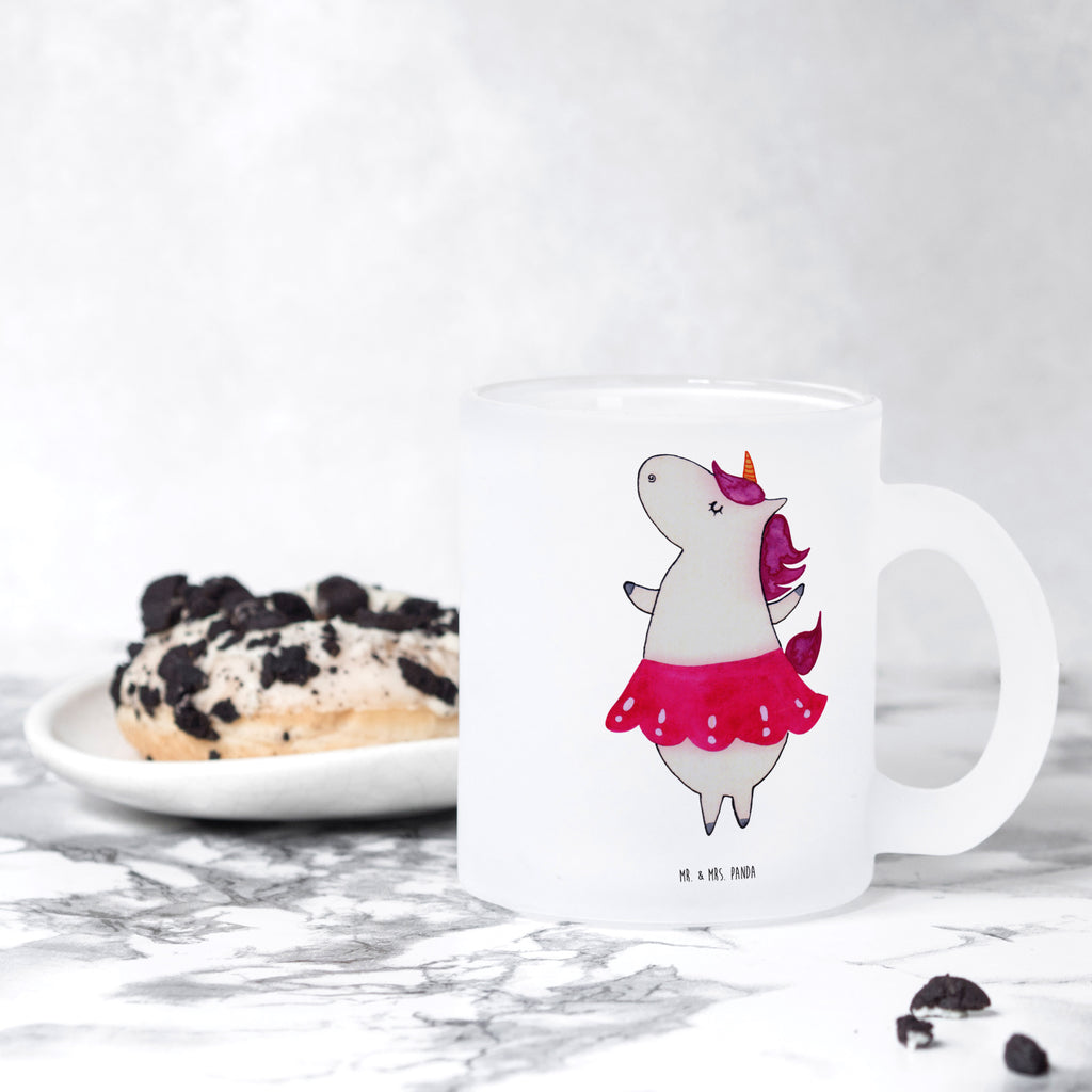 Teetasse Einhorn Ballerina Teetasse, Teeglas, Teebecher, Tasse mit Henkel, Tasse, Glas Teetasse, Teetasse aus Glas, Einhorn, Einhörner, Einhorn Deko, Pegasus, Unicorn, Tanzen, Ballerina, Party, Wohnung, Spaß, Feiern, Geburtstag, Tänzerin, Lebenslust, Lebensfreude