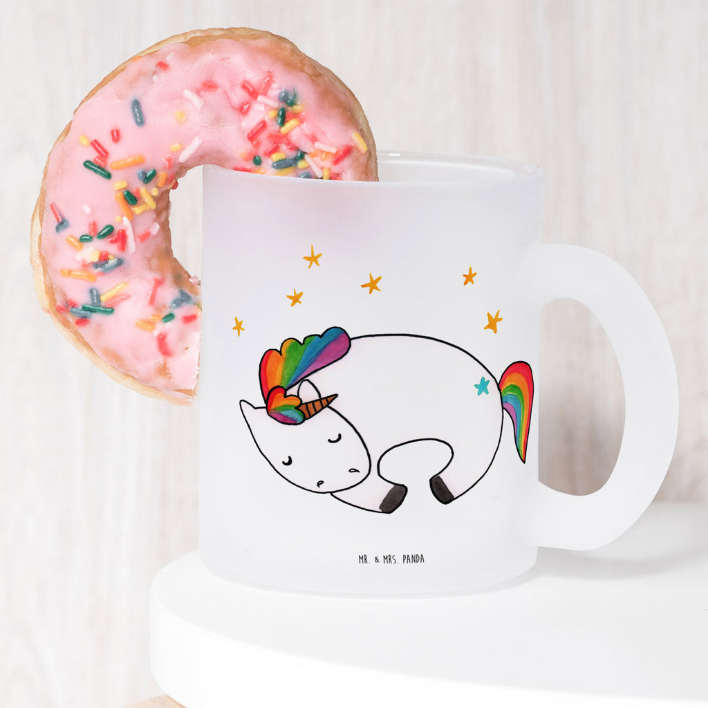 Teetasse Einhorn Nacht Teetasse, Teeglas, Teebecher, Tasse mit Henkel, Tasse, Glas Teetasse, Teetasse aus Glas, Einhorn, Einhörner, Einhorn Deko, Pegasus, Unicorn, Träume, Traum, unicorn, Realität, Menschen, Geschenk, Ruhe, Freundin