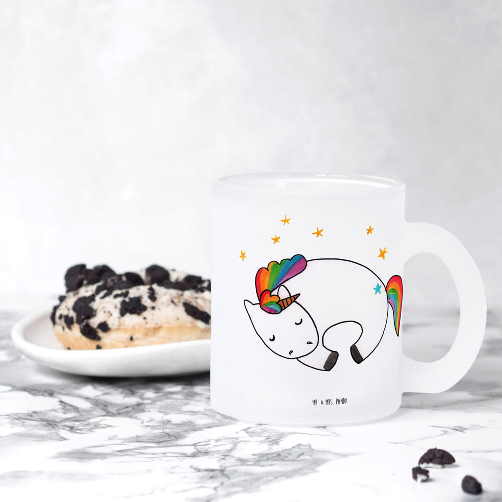 Teetasse Einhorn Nacht Teetasse, Teeglas, Teebecher, Tasse mit Henkel, Tasse, Glas Teetasse, Teetasse aus Glas, Einhorn, Einhörner, Einhorn Deko, Pegasus, Unicorn, Träume, Traum, unicorn, Realität, Menschen, Geschenk, Ruhe, Freundin