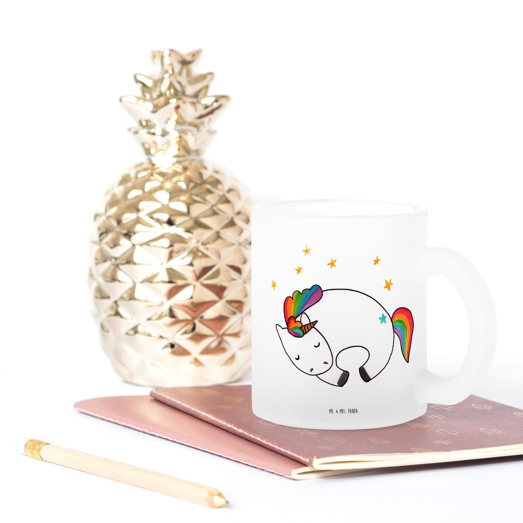 Teetasse Einhorn Nacht Teetasse, Teeglas, Teebecher, Tasse mit Henkel, Tasse, Glas Teetasse, Teetasse aus Glas, Einhorn, Einhörner, Einhorn Deko, Pegasus, Unicorn, Träume, Traum, unicorn, Realität, Menschen, Geschenk, Ruhe, Freundin