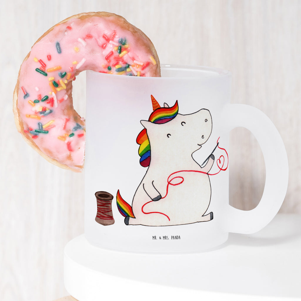 Teetasse Einhorn Näherin Teetasse, Teeglas, Teebecher, Tasse mit Henkel, Tasse, Glas Teetasse, Teetasse aus Glas, Einhorn, Einhörner, Einhorn Deko, Pegasus, Unicorn, Näherin, nähen, Mädchen, Freundin, Häkeln, Stricken, basteln, Nähzimmer