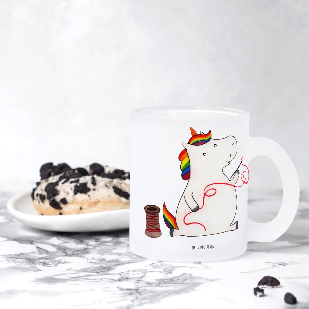 Teetasse Einhorn Näherin Teetasse, Teeglas, Teebecher, Tasse mit Henkel, Tasse, Glas Teetasse, Teetasse aus Glas, Einhorn, Einhörner, Einhorn Deko, Pegasus, Unicorn, Näherin, nähen, Mädchen, Freundin, Häkeln, Stricken, basteln, Nähzimmer
