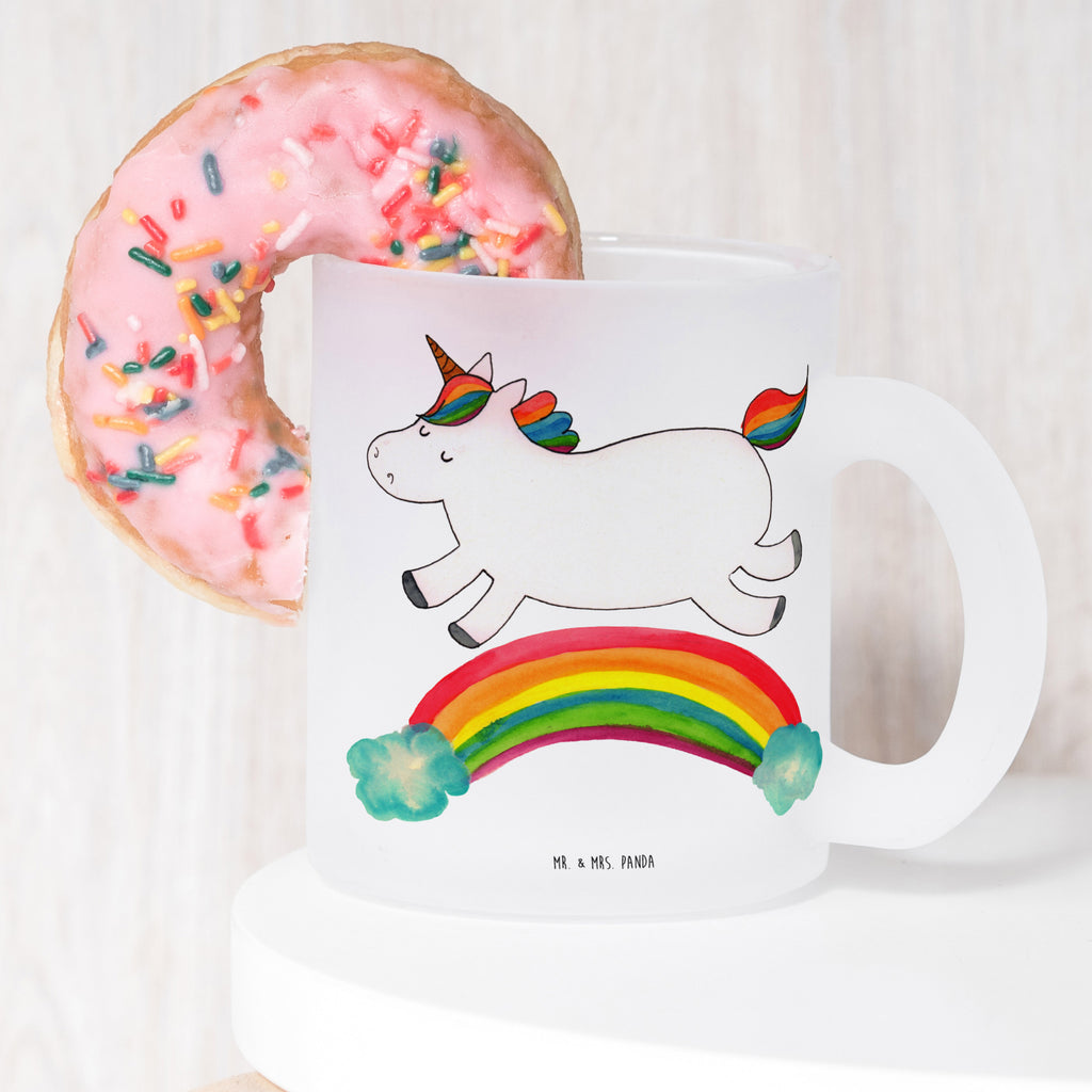 Teetasse Einhorn Regenbogen Teetasse, Teeglas, Teebecher, Tasse mit Henkel, Tasse, Glas Teetasse, Teetasse aus Glas, Einhorn, Einhörner, Einhorn Deko, Pegasus, Unicorn, Regenbogen, Glitzer, Einhornpower, Erwachsenwerden, Einhornautobahn