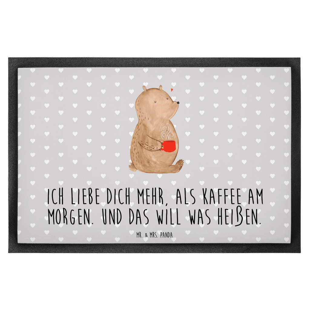 Fußmatte Bär Morgenkaffee Valentinstag, Geschenk für Frauen, Liebesgeschenk, Jahrestag, Hochzeitstag, Mitbringsel, Geschenk für Freundin, Geschenk für Partner, Freund, Liebesbeweis, für Männer, für Ehemann Türvorleger, Schmutzmatte, Fußabtreter, Matte, Schmutzfänger, Fußabstreifer, Schmutzfangmatte, Türmatte, Motivfußmatte,  Haustürmatte, Vorleger  Liebe,  Partner, Freund, Freundin, Ehemann, Ehefrau, Heiraten, Verlobung, Heiratsantrag, Liebesgeschenk, Jahrestag, Hocheitstag