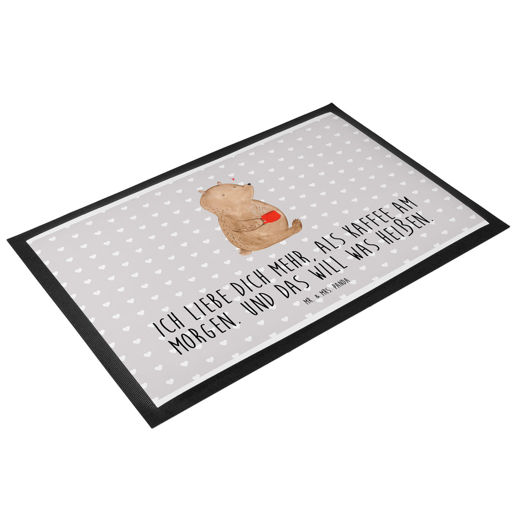 Fußmatte Bär Morgenkaffee Valentinstag, Geschenk für Frauen, Liebesgeschenk, Jahrestag, Hochzeitstag, Mitbringsel, Geschenk für Freundin, Geschenk für Partner, Freund, Liebesbeweis, für Männer, für Ehemann Türvorleger, Schmutzmatte, Fußabtreter, Matte, Schmutzfänger, Fußabstreifer, Schmutzfangmatte, Türmatte, Motivfußmatte,  Haustürmatte, Vorleger  Liebe,  Partner, Freund, Freundin, Ehemann, Ehefrau, Heiraten, Verlobung, Heiratsantrag, Liebesgeschenk, Jahrestag, Hocheitstag