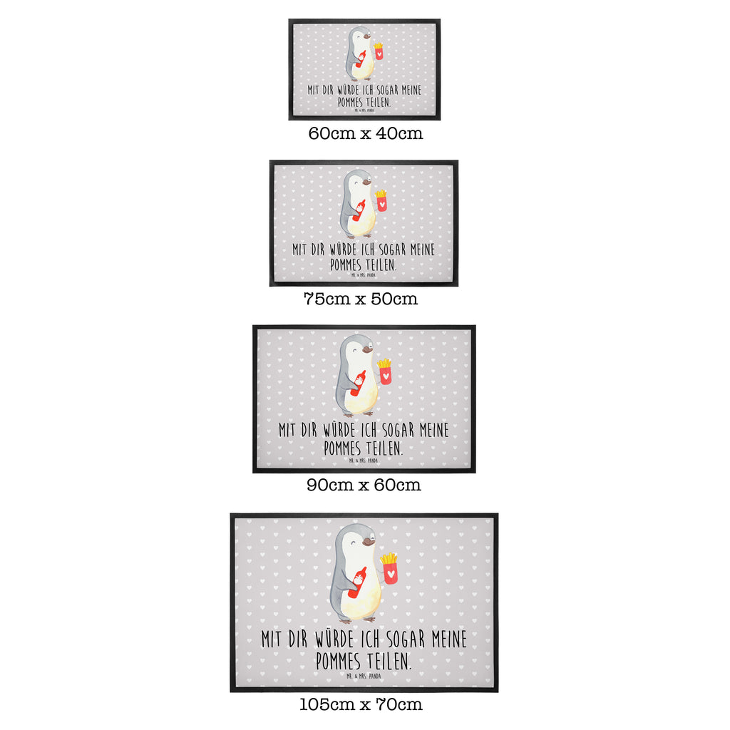 Fußmatte Pinguin Pommes Türvorleger, Schmutzmatte, Fußabtreter, Matte, Schmutzfänger, Fußabstreifer, Schmutzfangmatte, Türmatte, Motivfußmatte, Haustürmatte, Vorleger, Liebe, Partner, Freund, Freundin, Ehemann, Ehefrau, Heiraten, Verlobung, Heiratsantrag, Liebesgeschenk, Jahrestag, Hocheitstag, Valentinstag, Geschenk für Frauen, Hochzeitstag, Mitbringsel, Geschenk für Freundin, Geschenk für Partner, Liebesbeweis, für Männer, für Ehemann