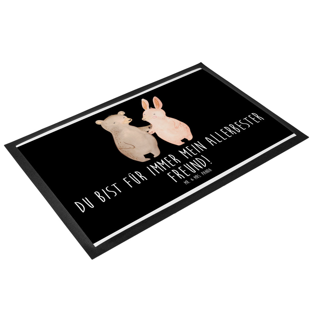Fußmatte Bär Hase Umarmen Freunde, bester Freund, Hase, Bär, Bärchen, best friends Türvorleger, Schmutzmatte, Fußabtreter, Matte, Schmutzfänger, Fußabstreifer, Schmutzfangmatte, Türmatte, Motivfußmatte,  Haustürmatte, Vorleger  Liebe,  Partner, Freund, Freundin, Ehemann, Ehefrau, Heiraten, Verlobung, Heiratsantrag, Liebesgeschenk, Jahrestag, Hocheitstag
