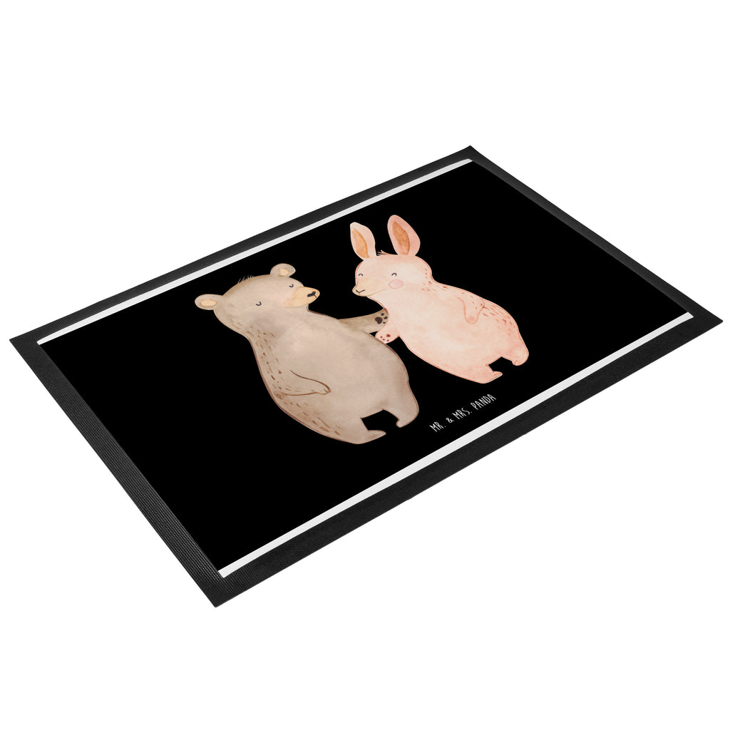 Fußmatte Bär Hase Umarmen Freunde, bester Freund, Hase, Bär, Bärchen, best friends Türvorleger, Schmutzmatte, Fußabtreter, Matte, Schmutzfänger, Fußabstreifer, Schmutzfangmatte, Türmatte, Motivfußmatte,  Haustürmatte, Vorleger  Liebe,  Partner, Freund, Freundin, Ehemann, Ehefrau, Heiraten, Verlobung, Heiratsantrag, Liebesgeschenk, Jahrestag, Hocheitstag