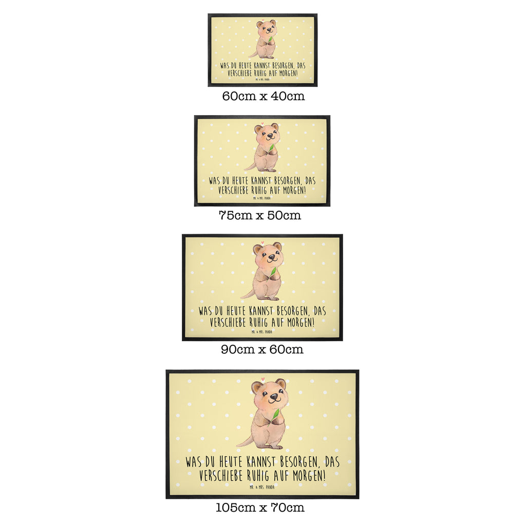 Fußmatte Quokka Happy Türvorleger, Schmutzmatte, Fußabtreter, Matte, Schmutzfänger, Fußabstreifer, Schmutzfangmatte, Türmatte, Motivfußmatte, Haustürmatte, Vorleger, süße Tiermotive, gute Laune, lustige Sprüche, Tiere, Quokka, Verschieben, Aufschieberitis, Lustiger Spruch, Niedliches Tier, Dinge erledigen