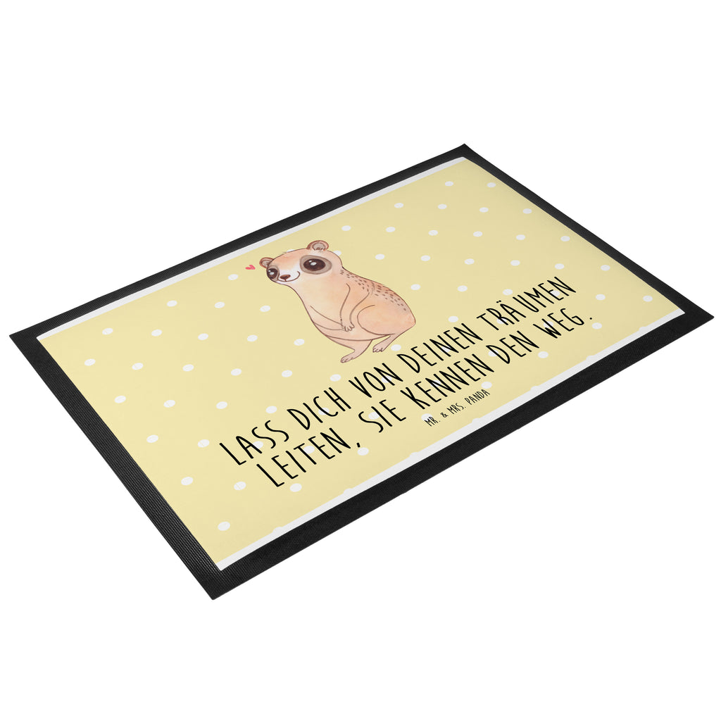 Fußmatte Plumplori Glücklich Türvorleger, Schmutzmatte, Fußabtreter, Matte, Schmutzfänger, Fußabstreifer, Schmutzfangmatte, Türmatte, Motivfußmatte, Haustürmatte, Vorleger, süße Tiermotive, gute Laune, lustige Sprüche, Tiere, Plumplori, Niedlich, Glück