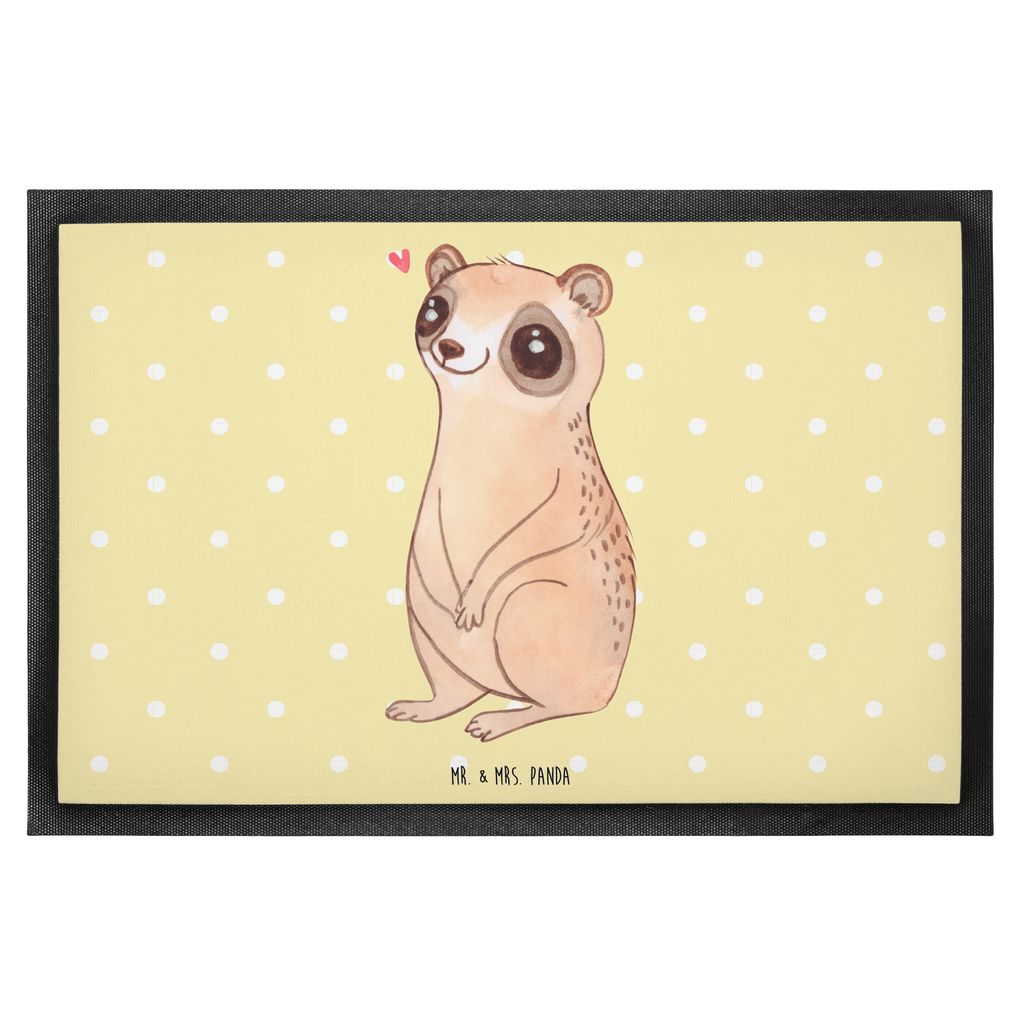 Fußmatte Plumplori Glücklich Türvorleger, Schmutzmatte, Fußabtreter, Matte, Schmutzfänger, Fußabstreifer, Schmutzfangmatte, Türmatte, Motivfußmatte, Haustürmatte, Vorleger, süße Tiermotive, gute Laune, lustige Sprüche, Tiere, Plumplori, Niedlich, Glück