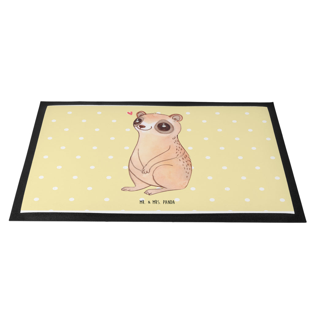 Fußmatte Plumplori Glücklich Türvorleger, Schmutzmatte, Fußabtreter, Matte, Schmutzfänger, Fußabstreifer, Schmutzfangmatte, Türmatte, Motivfußmatte, Haustürmatte, Vorleger, süße Tiermotive, gute Laune, lustige Sprüche, Tiere, Plumplori, Niedlich, Glück