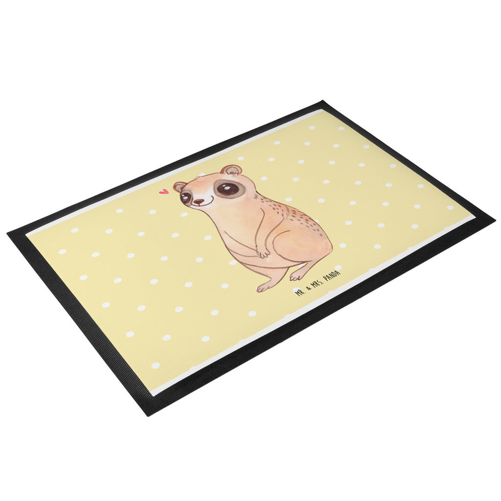 Fußmatte Plumplori Glücklich Türvorleger, Schmutzmatte, Fußabtreter, Matte, Schmutzfänger, Fußabstreifer, Schmutzfangmatte, Türmatte, Motivfußmatte, Haustürmatte, Vorleger, süße Tiermotive, gute Laune, lustige Sprüche, Tiere, Plumplori, Niedlich, Glück