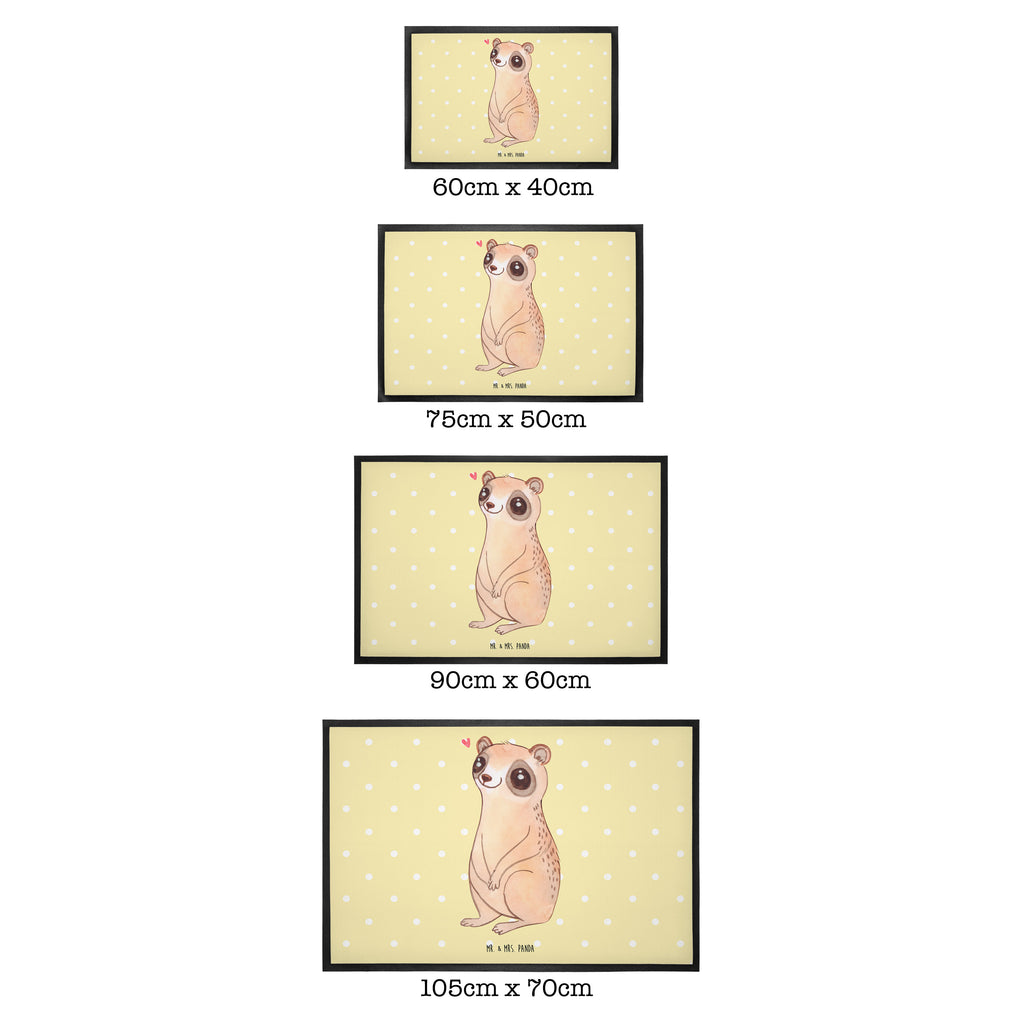 Fußmatte Plumplori Glücklich Türvorleger, Schmutzmatte, Fußabtreter, Matte, Schmutzfänger, Fußabstreifer, Schmutzfangmatte, Türmatte, Motivfußmatte, Haustürmatte, Vorleger, süße Tiermotive, gute Laune, lustige Sprüche, Tiere, Plumplori, Niedlich, Glück