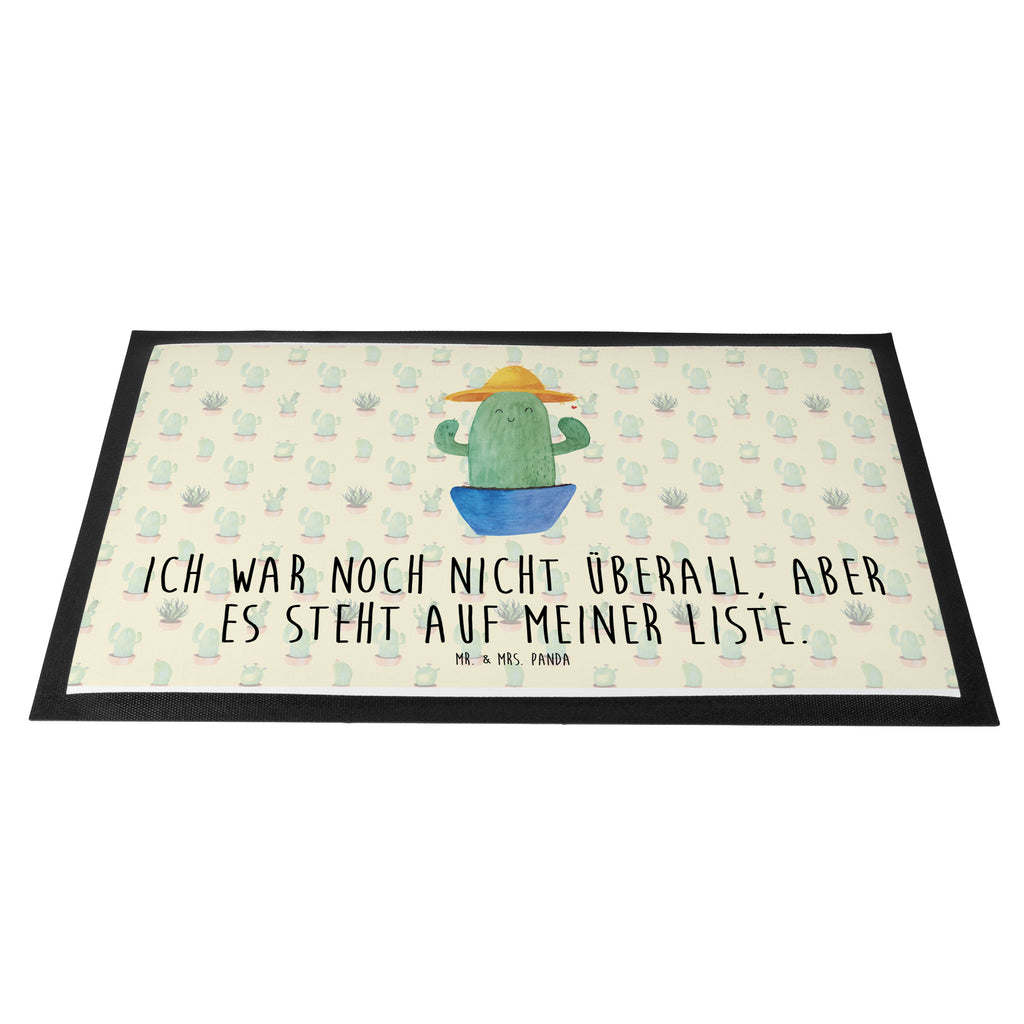 Fußmatte Kaktus Sonnenhut Kaktus, Kakteen, Reisen, Weltreise, Weltenbummler, Reisetagebuch, Städtetrip, Kaktusliebe, Geschenkidee, Spruch, Motivation Türvorleger, Schmutzmatte, Fußabtreter, Matte, Schmutzfänger, Fußabstreifer, Schmutzfangmatte, Türmatte, Motivfußmatte,  Haustürmatte, Vorleger  Kaktus, Kakteen