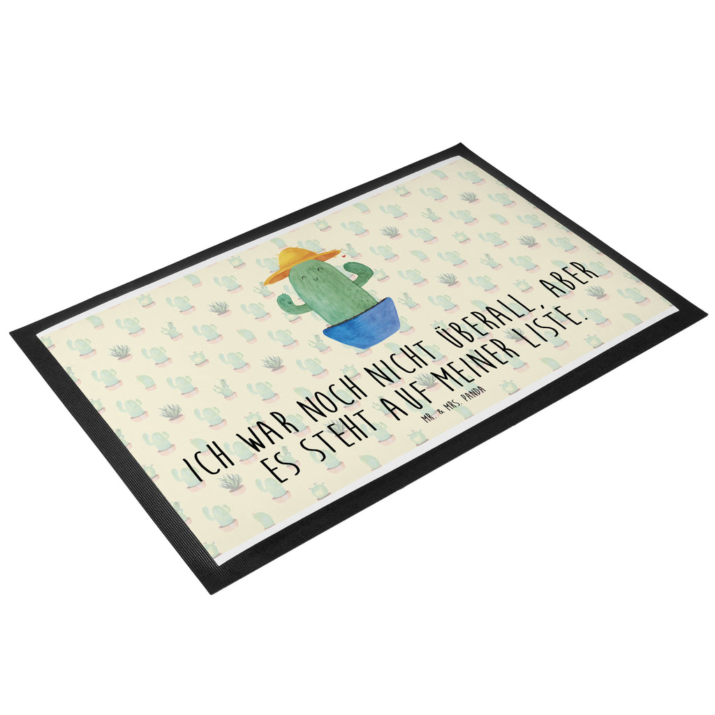 Fußmatte Kaktus Sonnenhut Kaktus, Kakteen, Reisen, Weltreise, Weltenbummler, Reisetagebuch, Städtetrip, Kaktusliebe, Geschenkidee, Spruch, Motivation Türvorleger, Schmutzmatte, Fußabtreter, Matte, Schmutzfänger, Fußabstreifer, Schmutzfangmatte, Türmatte, Motivfußmatte,  Haustürmatte, Vorleger  Kaktus, Kakteen