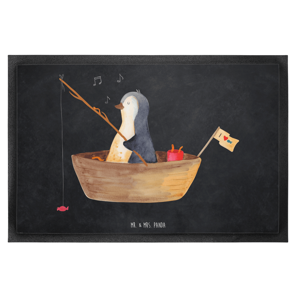 Fußmatte Pinguin Angelboot Türvorleger, Schmutzmatte, Fußabtreter, Matte, Schmutzfänger, Fußabstreifer, Schmutzfangmatte, Türmatte, Motivfußmatte, Haustürmatte, Vorleger, Pinguin, Pinguine, Angeln, Boot, Angelboot, Lebenslust, Leben, genießen, Motivation, Neustart, Neuanfang, Trennung, Scheidung, Geschenkidee Liebeskummer