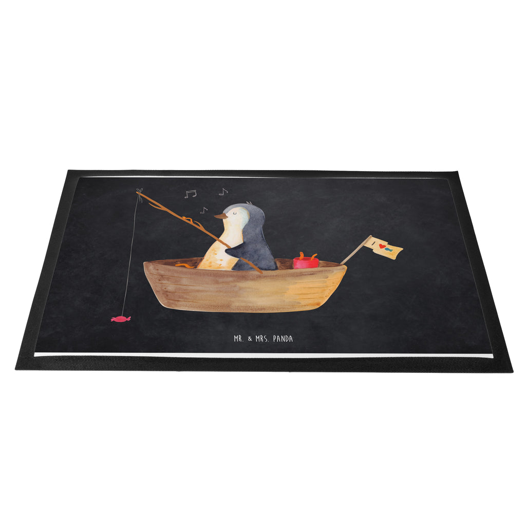 Fußmatte Pinguin Angelboot Türvorleger, Schmutzmatte, Fußabtreter, Matte, Schmutzfänger, Fußabstreifer, Schmutzfangmatte, Türmatte, Motivfußmatte, Haustürmatte, Vorleger, Pinguin, Pinguine, Angeln, Boot, Angelboot, Lebenslust, Leben, genießen, Motivation, Neustart, Neuanfang, Trennung, Scheidung, Geschenkidee Liebeskummer
