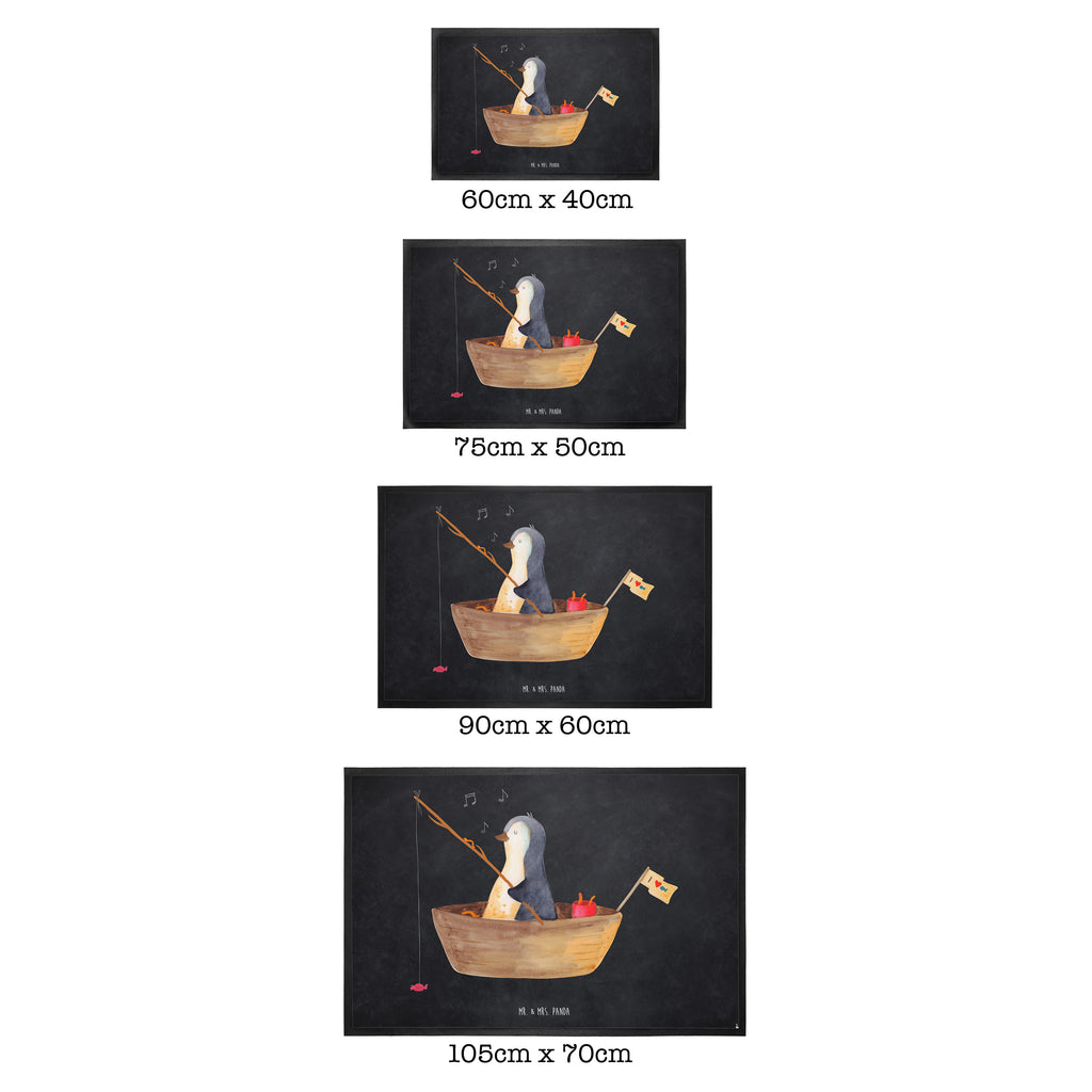 Fußmatte Pinguin Angelboot Türvorleger, Schmutzmatte, Fußabtreter, Matte, Schmutzfänger, Fußabstreifer, Schmutzfangmatte, Türmatte, Motivfußmatte, Haustürmatte, Vorleger, Pinguin, Pinguine, Angeln, Boot, Angelboot, Lebenslust, Leben, genießen, Motivation, Neustart, Neuanfang, Trennung, Scheidung, Geschenkidee Liebeskummer