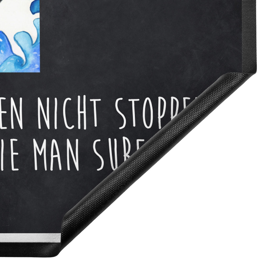 Fußmatte Pinguin Surfer Türvorleger, Schmutzmatte, Fußabtreter, Matte, Schmutzfänger, Fußabstreifer, Schmutzfangmatte, Türmatte, Motivfußmatte, Haustürmatte, Vorleger, Pinguin, Pinguine, surfen, Surfer, Hawaii, Urlaub, Wellen, Wellen reiten, Portugal