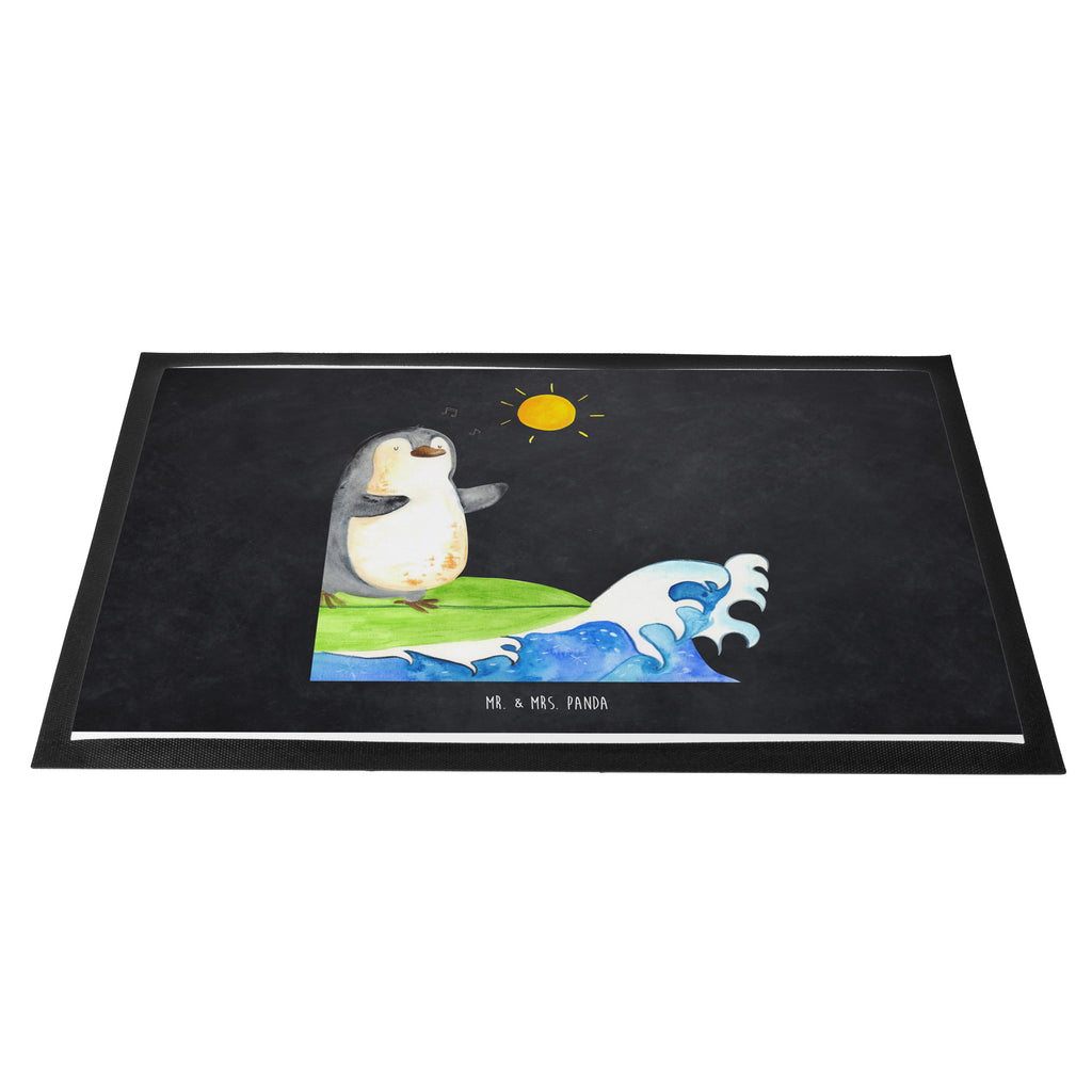Fußmatte Pinguin Surfer Türvorleger, Schmutzmatte, Fußabtreter, Matte, Schmutzfänger, Fußabstreifer, Schmutzfangmatte, Türmatte, Motivfußmatte, Haustürmatte, Vorleger, Pinguin, Pinguine, surfen, Surfer, Hawaii, Urlaub, Wellen, Wellen reiten, Portugal