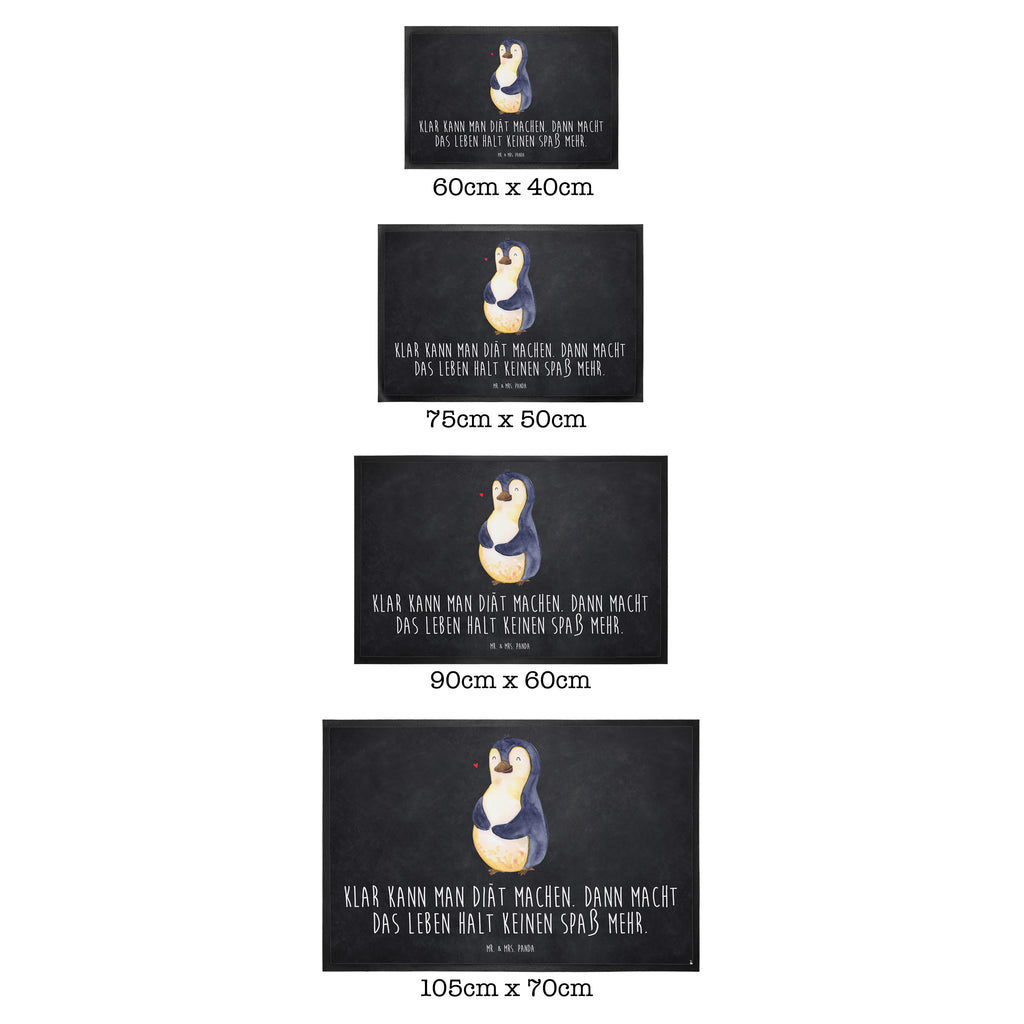 Fußmatte Pinguin Diät Türvorleger, Schmutzmatte, Fußabtreter, Matte, Schmutzfänger, Fußabstreifer, Schmutzfangmatte, Türmatte, Motivfußmatte, Haustürmatte, Vorleger, Pinguin, Pinguine, Diät, Abnehmen, Abspecken, Gewicht, Motivation, Selbstliebe, Körperliebe, Selbstrespekt