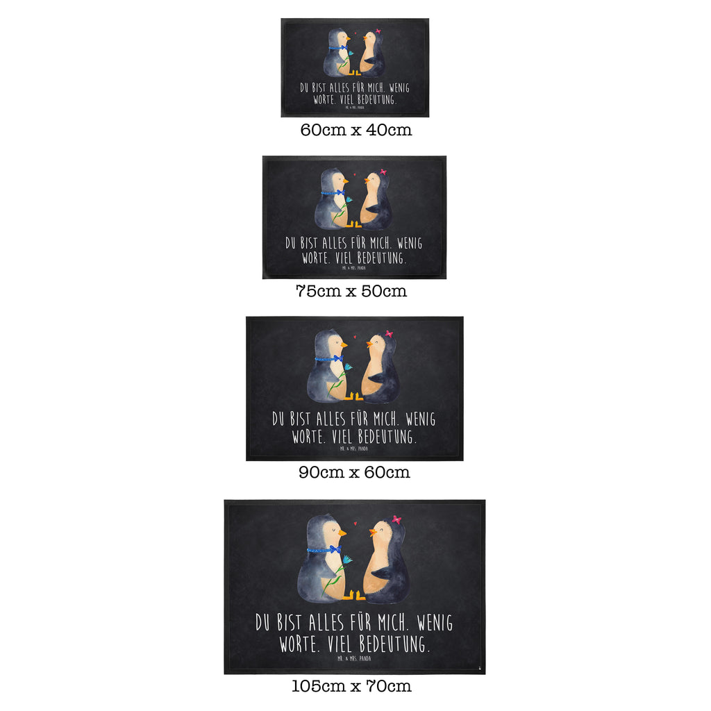 Fußmatte Pinguin Pärchen Türvorleger, Schmutzmatte, Fußabtreter, Matte, Schmutzfänger, Fußabstreifer, Schmutzfangmatte, Türmatte, Motivfußmatte, Haustürmatte, Vorleger, Pinguin, Pinguine, Liebe, Liebespaar, Liebesbeweis, Liebesgeschenk, Verlobung, Jahrestag, Hochzeitstag, Hochzeit, Hochzeitsgeschenk, große Liebe, Traumpaar