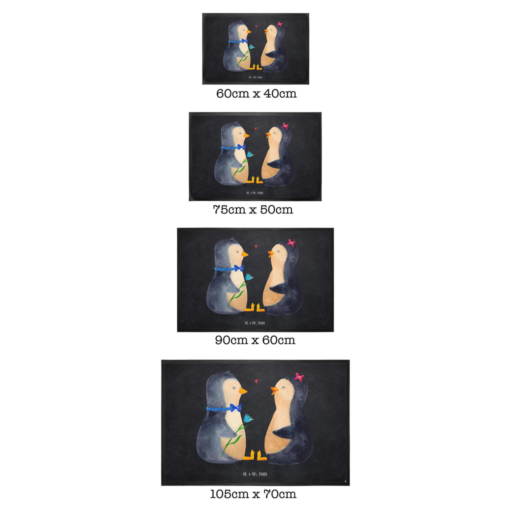 Fußmatte Pinguin Pärchen Türvorleger, Schmutzmatte, Fußabtreter, Matte, Schmutzfänger, Fußabstreifer, Schmutzfangmatte, Türmatte, Motivfußmatte, Haustürmatte, Vorleger, Pinguin, Pinguine, Liebe, Liebespaar, Liebesbeweis, Liebesgeschenk, Verlobung, Jahrestag, Hochzeitstag, Hochzeit, Hochzeitsgeschenk, große Liebe, Traumpaar