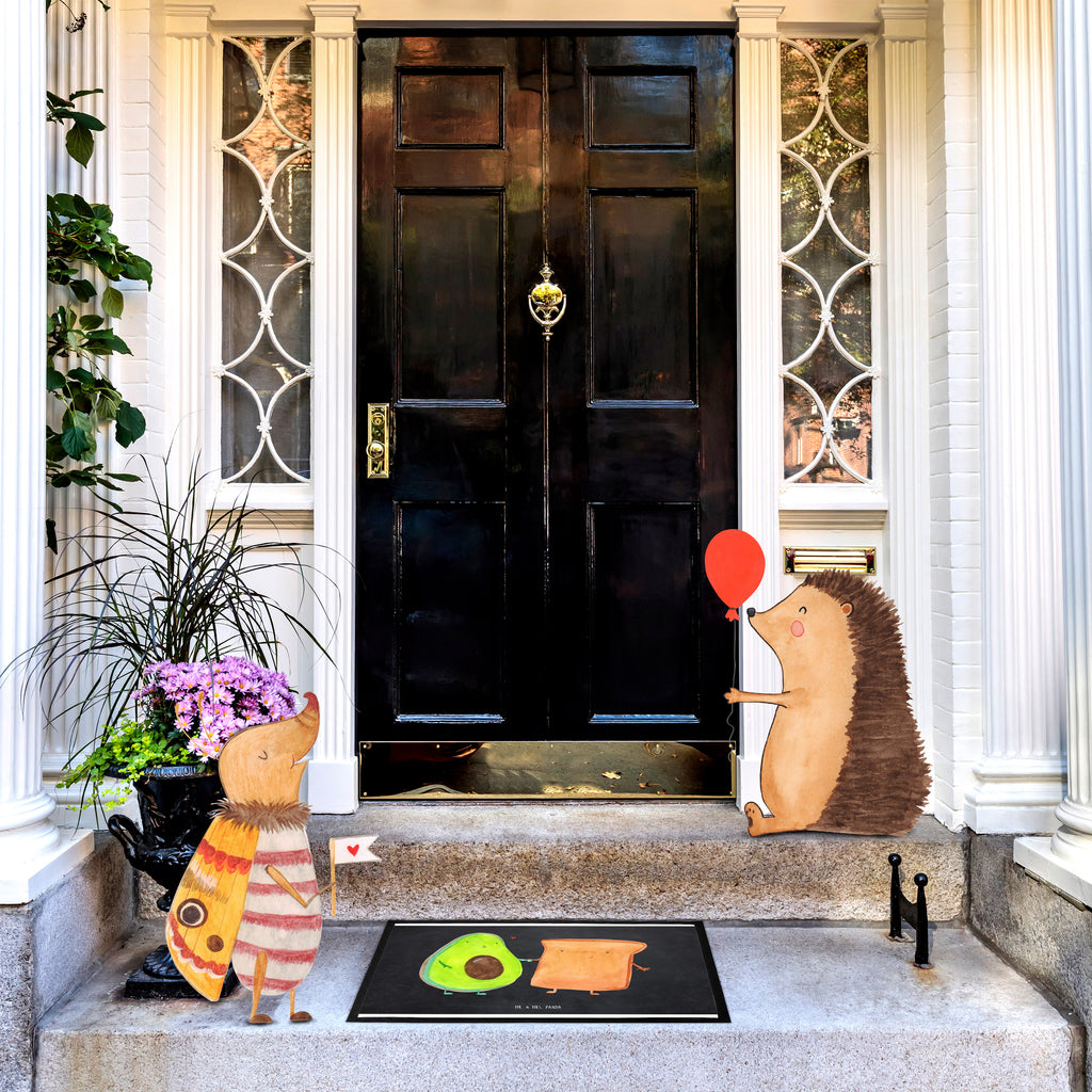 Fußmatte Avocado + Toast Avocado, Toast, Toastbrot, Liebespaar, Pärchen, Freund, Freundin, Verlobt, Verlobungsparty, Hochzeit, Hochzeitsgeschenk, Jahrestag, Jahrestagsgeschenk, Türvorleger, Schmutzmatte, Fußabtreter, Matte, Schmutzfänger, Fußabstreifer, Schmutzfangmatte, Türmatte, Motivfußmatte,  Haustürmatte, Vorleger  Avocado, Veggie, Vegan, Gesund