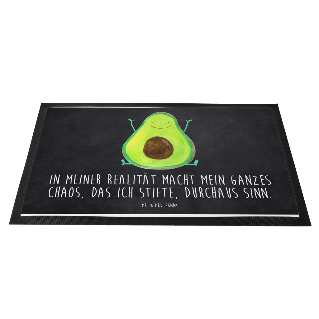 Fußmatte Avocado Happy Türvorleger, Schmutzmatte, Fußabtreter, Matte, Schmutzfänger, Fußabstreifer, Schmutzfangmatte, Türmatte, Motivfußmatte, Haustürmatte, Vorleger, Avocado, Veggie, Vegan, Gesund, Chaos