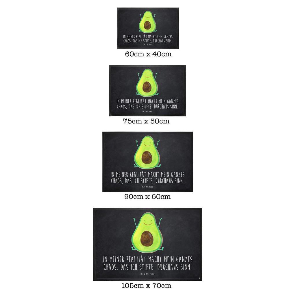 Fußmatte Avocado Happy Türvorleger, Schmutzmatte, Fußabtreter, Matte, Schmutzfänger, Fußabstreifer, Schmutzfangmatte, Türmatte, Motivfußmatte, Haustürmatte, Vorleger, Avocado, Veggie, Vegan, Gesund, Chaos