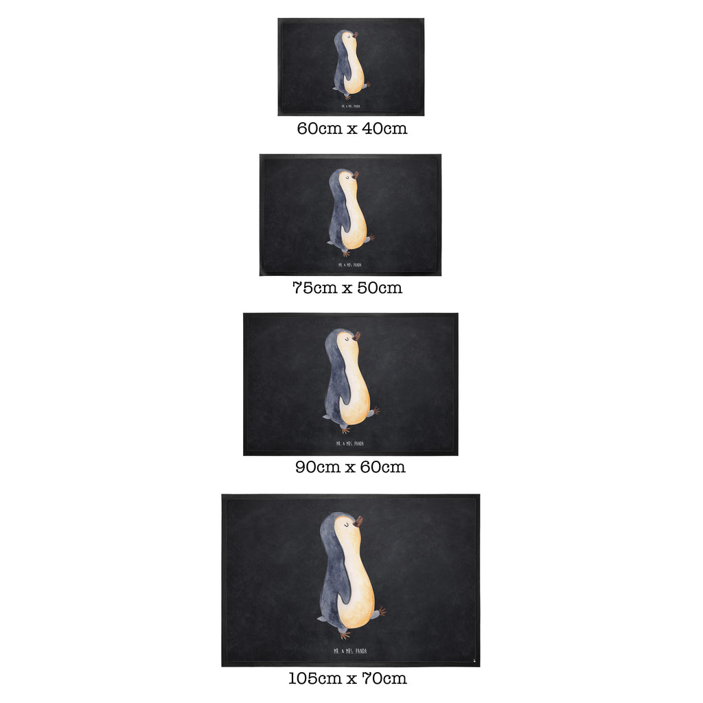 Fußmatte Pinguin marschierend Türvorleger, Schmutzmatte, Fußabtreter, Matte, Schmutzfänger, Fußabstreifer, Schmutzfangmatte, Türmatte, Motivfußmatte, Haustürmatte, Vorleger, Pinguin, Pinguine, Frühaufsteher, Langschläfer, Bruder, Schwester, Familie